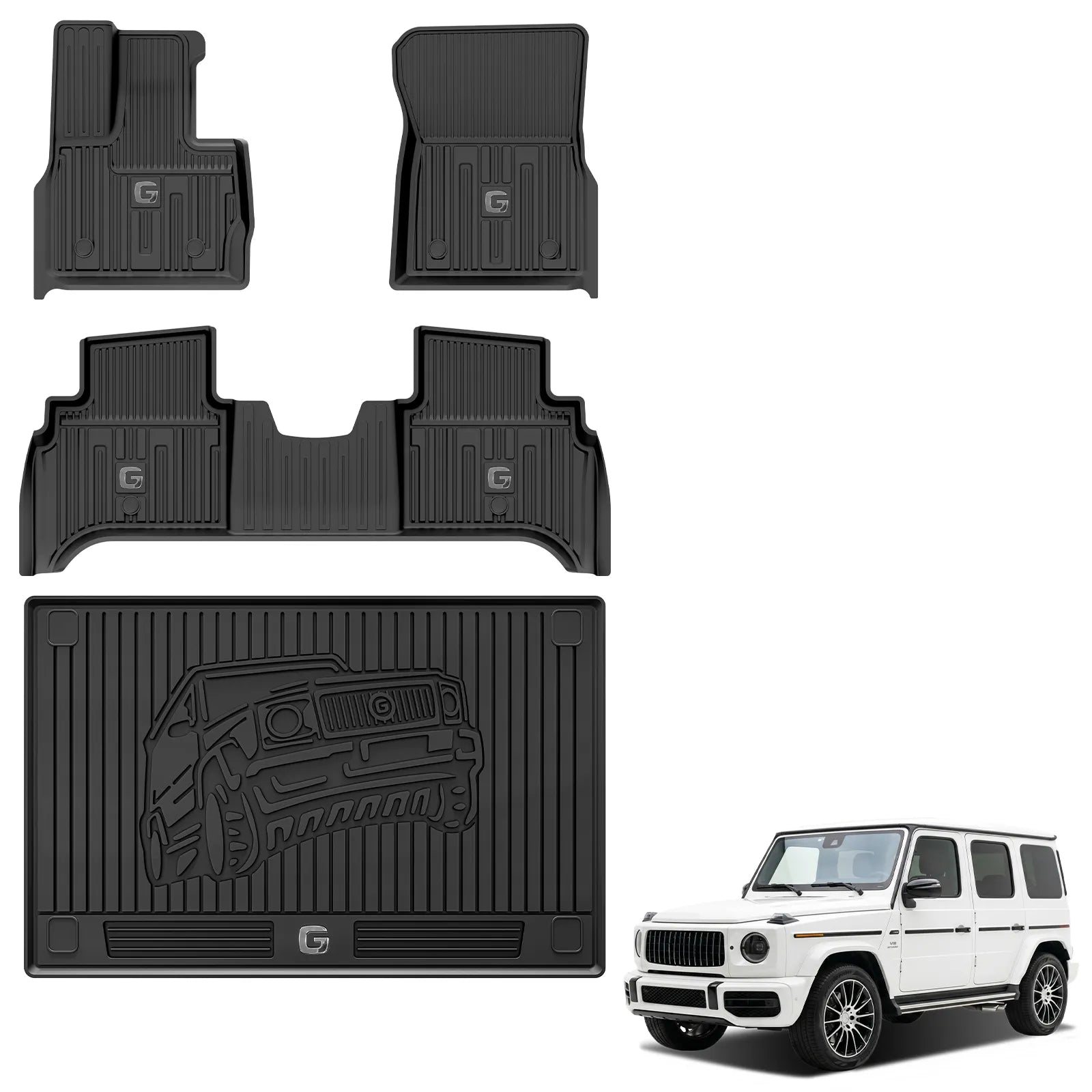 3W Mercedes-Benz G-Class 2019-2025 Custom Floor Mats / Trunk Mat TPE Material & All-Weather Protection Vehicles & Parts 3Wliners Car Accessories