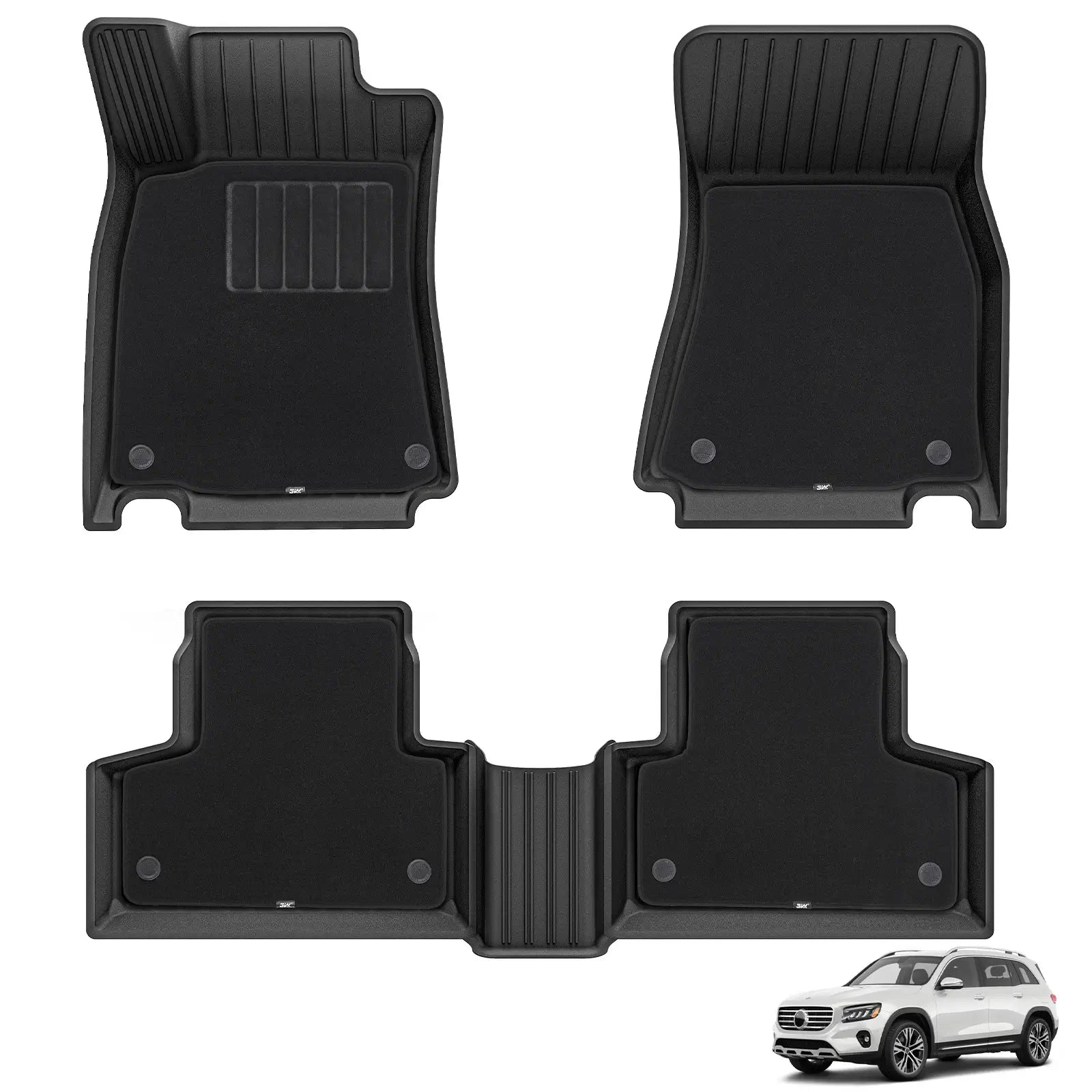 3W Mercedes-Benz GLB 2020-2025 Custom Floor Mats Thorex™ All-Weather Protection - 3Wliners