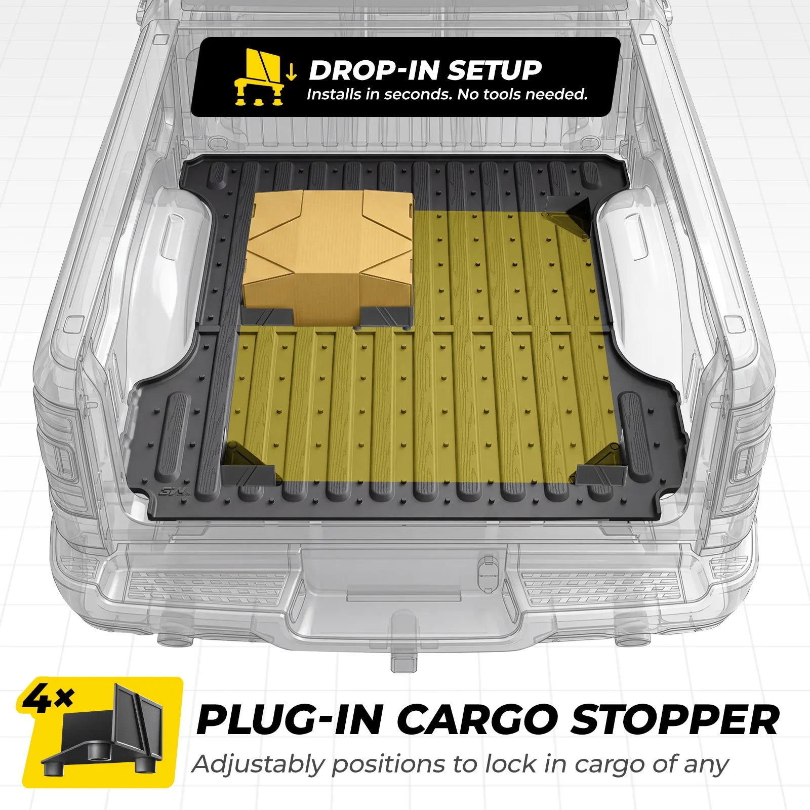 Custom Truck Bed Mat for Dodge Ram 1500/1500 RHO TPE Heavy-Duty All-Weather Liner Fits 5.7 FT / 67.4 Inches Short Bed, Blocks Mud & Spills, Not for Rambox