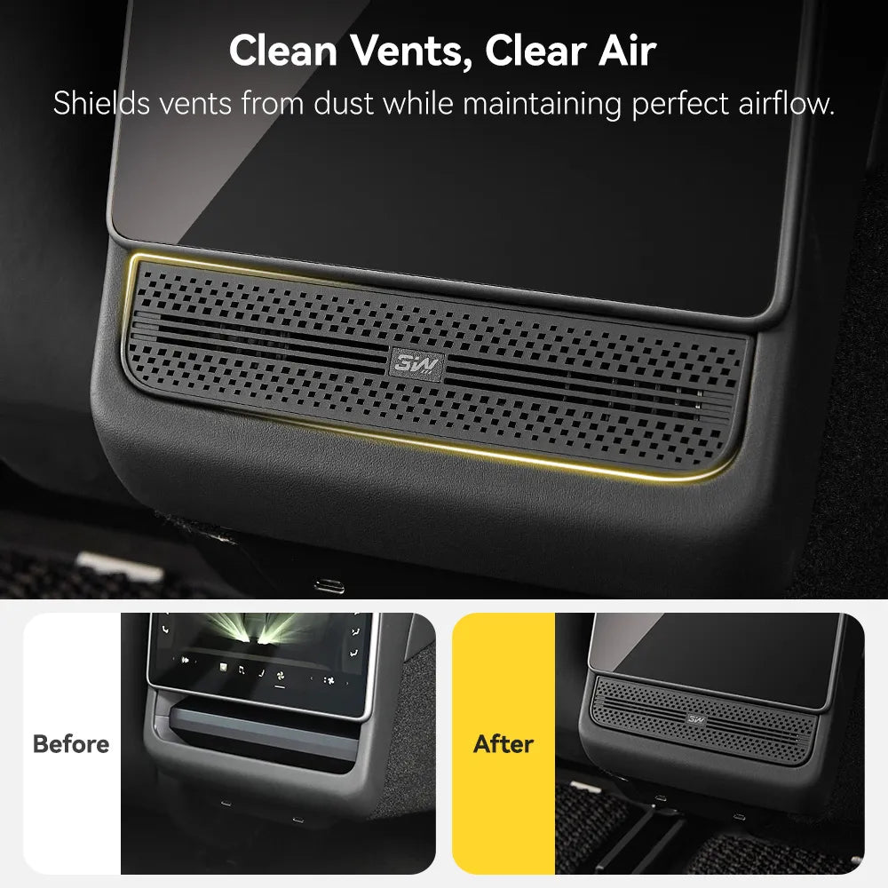 Rear Car Air Vent Freshener For Tesla Model 3 Highland 2024-2025/ Y Juniper 2025-2026 Damage-Free Installation, OEM-Matched Fit, Long-Lasting Fragrance
