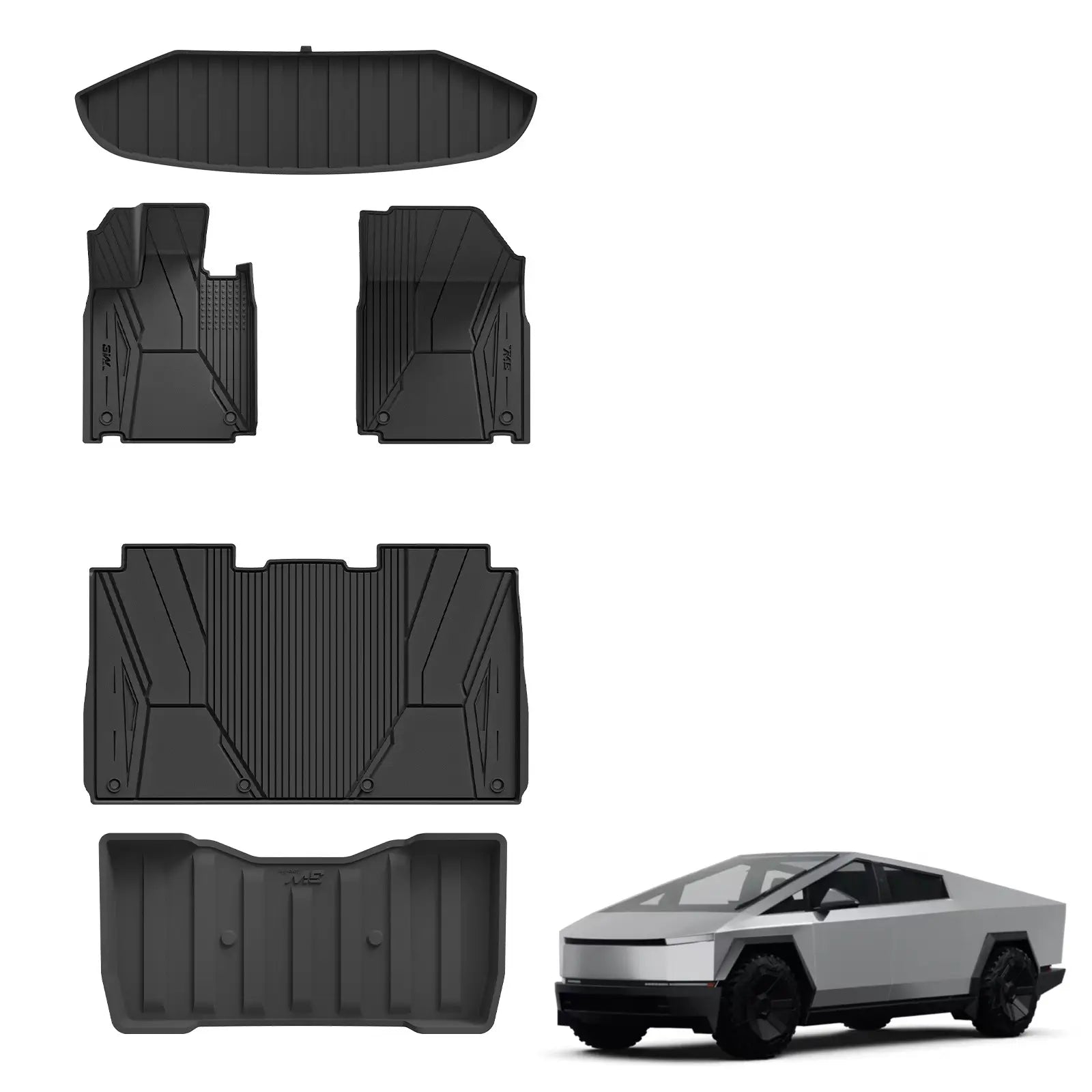 3W Tesla Cybertruck 2023 2024 Custom Floor Mats / Trunk Mats / Bed Mat Thorex™ All-Weather Protection - 3Wliners