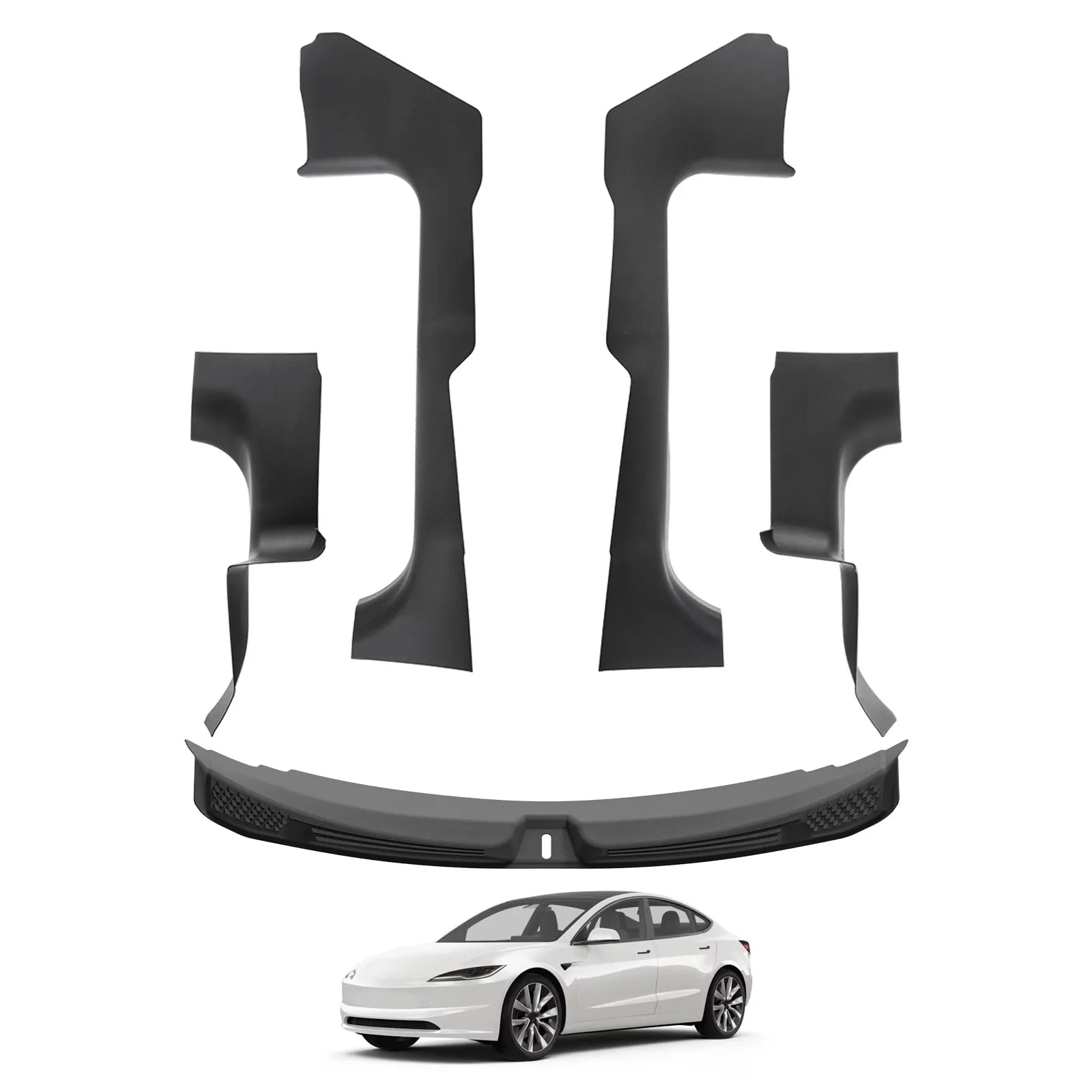 3W Tesla Model 3 Highland 2024-2026 Door Sill Guards 5PCS Trunk Protector Custom Fit Car Accessories TPE Anti-Kick Door Entry Cover
