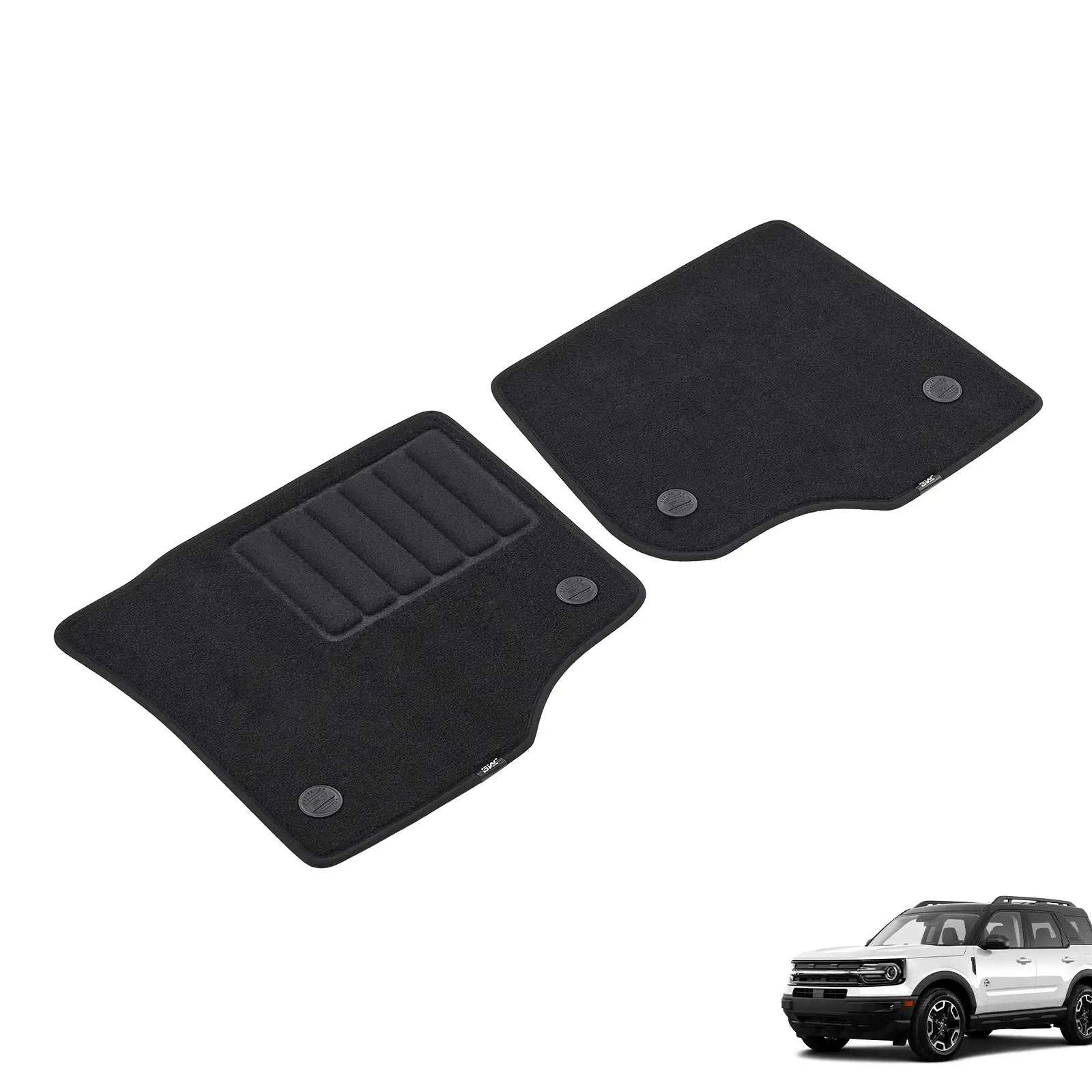 3W All-Weather Floor Mats Fit Ford F150 / F-150 Lightning SuperCrew Cab 2015-2025 (without Original Folding Under-Seat Storage Box) - 3Wliners