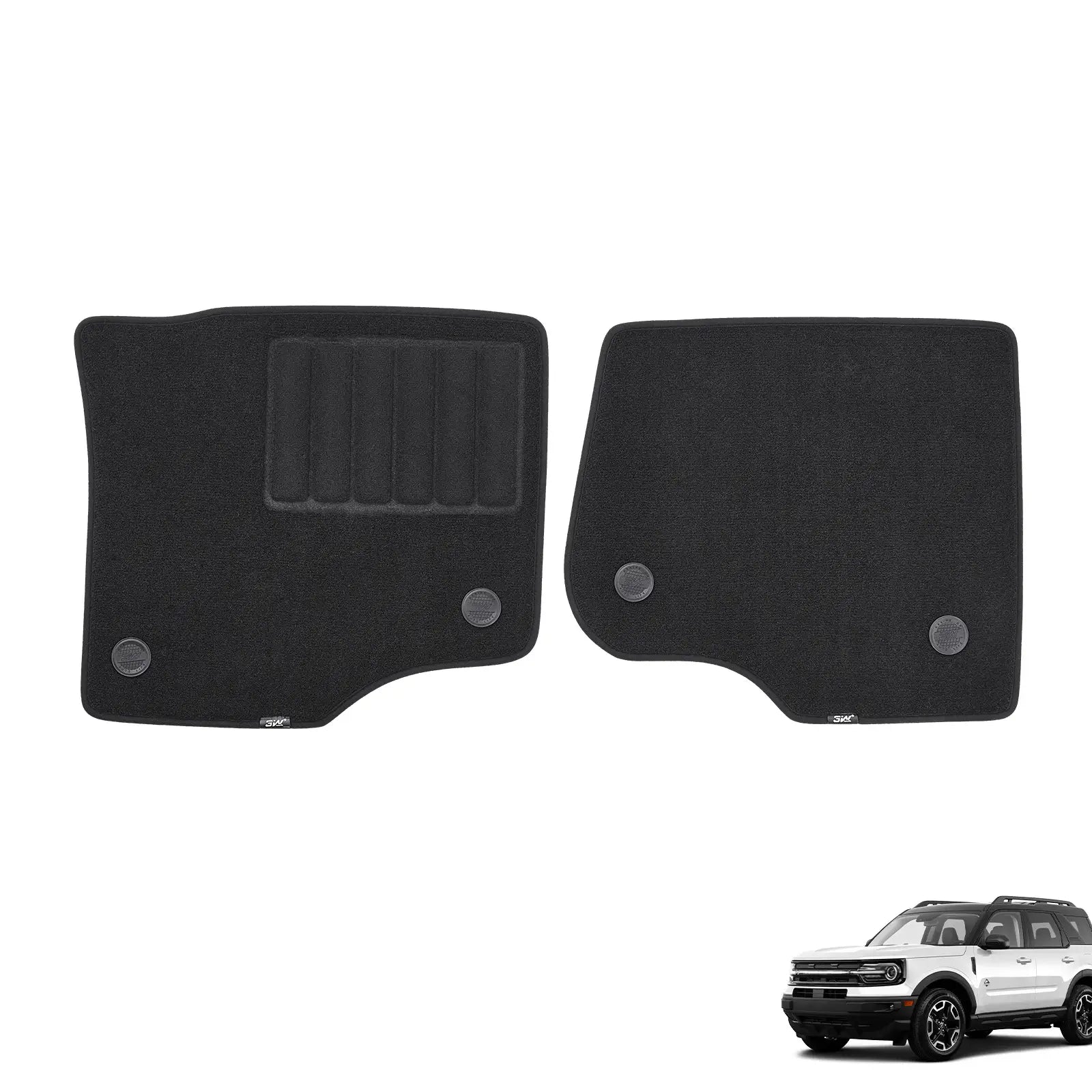 3W All-Weather Floor Mats Fit Ford F150 / F-150 Lightning SuperCrew Cab 2015-2025 (without Original Folding Under-Seat Storage Box) - 3Wliners