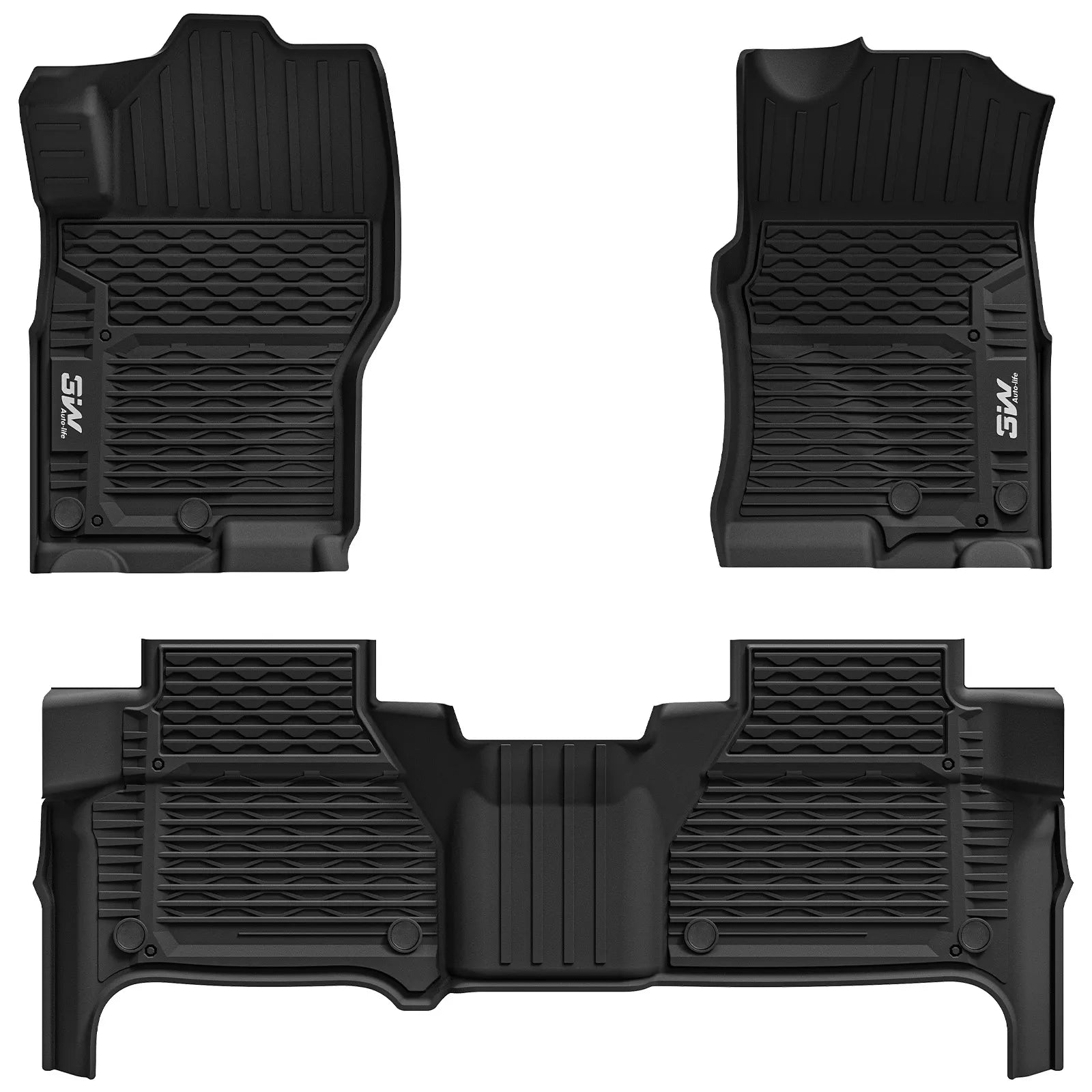 3W Floor Mats/ Truck Bed Mats for Nissan Frontier Crew Cab 2022-2025 Thorex™ All-Weather Protection