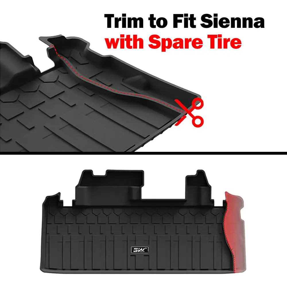 3W Toyota Sienna 2021-2025 Custom Trunk Mat All-Weather Protection - 3Wliners