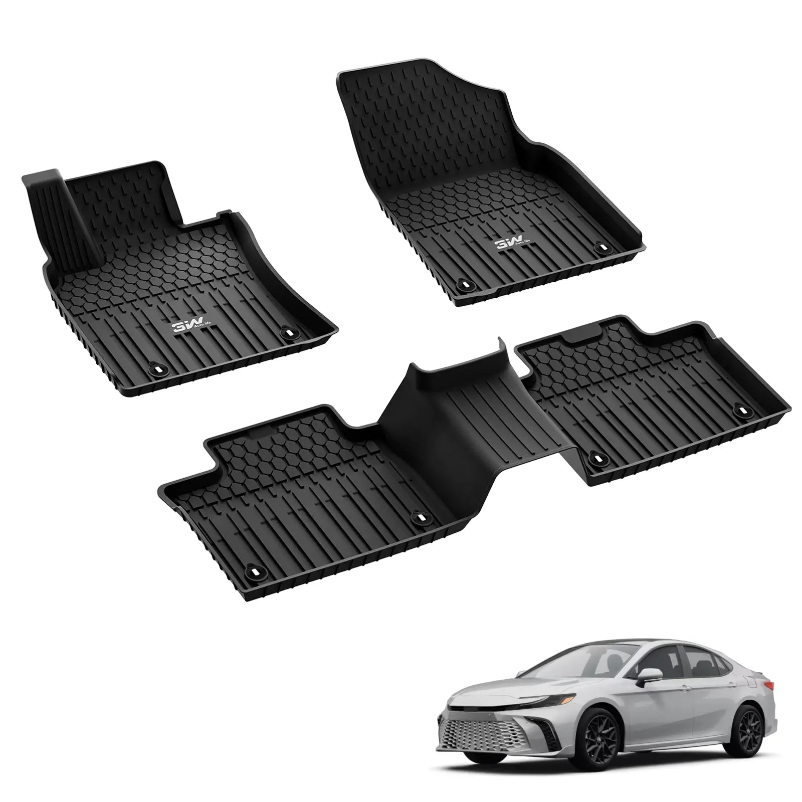 3W Toyota Camry 2025 Floor Mats / Cargo Liner (Include Hybrid) TPE Material & All-Weather Protection Vehicles & Parts 3Wliners