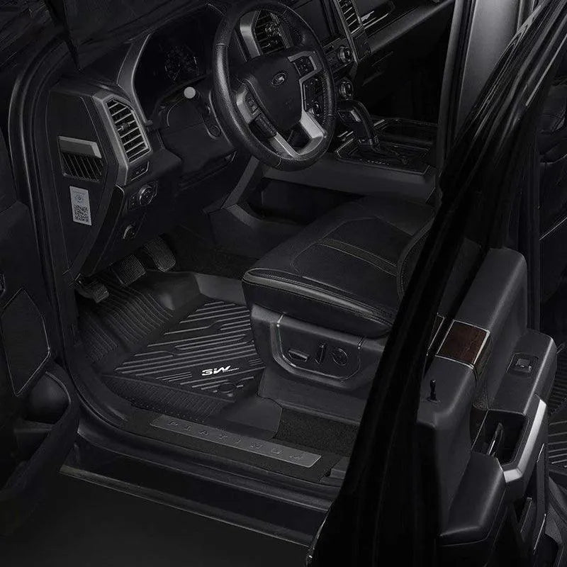 3W Custom Floor Mats Ford F250 F350 F450 F550 2017-2024 Super Duty CrewCab with Under Seat Storage F150 2015-2024 Vehicles & Parts 3W