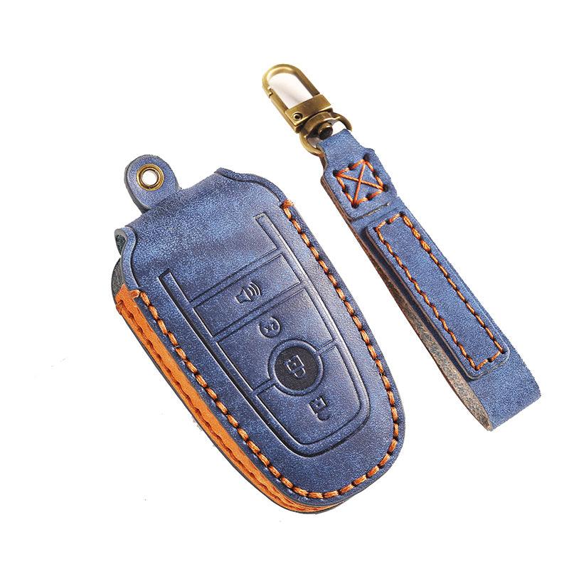 3W Key Fob Cover Case 4 Button for Ford Bronco  3Wliners Bronco KC 4 Button Blue