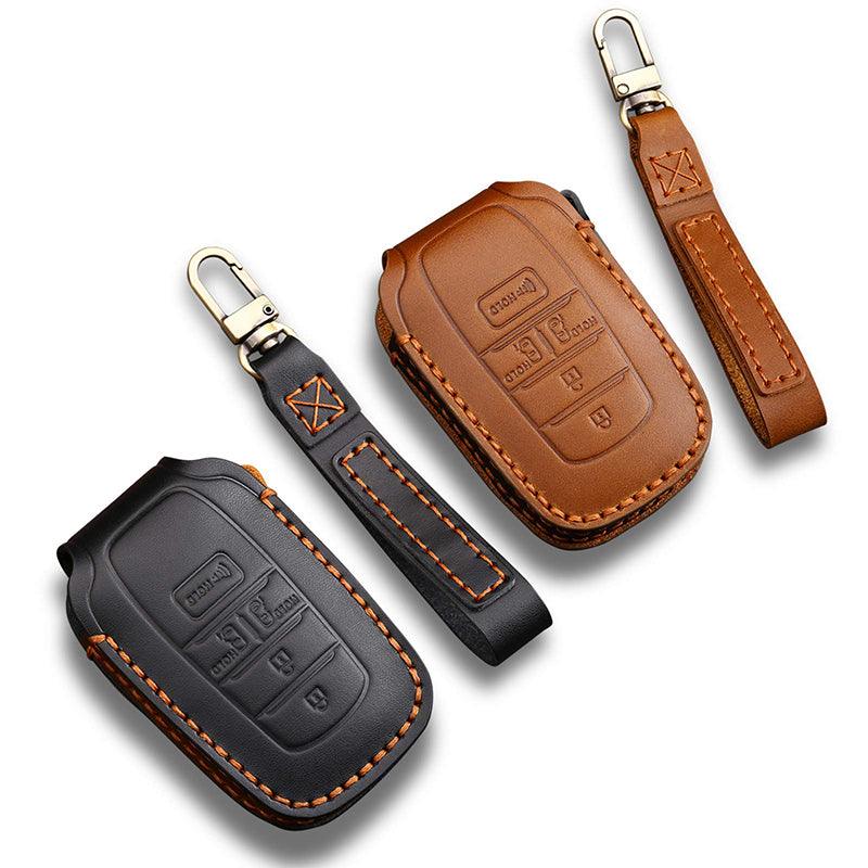 3W Toyota Sienna 2021-2024 4th Key Fob Cover Case Genuine Leather with Keychain Vehicles & Parts 3Wliners