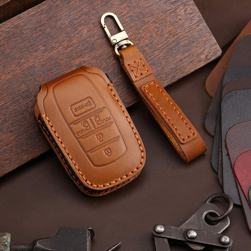 3W Toyota Sienna 2021-2024 4th Key Fob Cover Case Genuine Leather with Keychain Vehicles & Parts 3Wliners