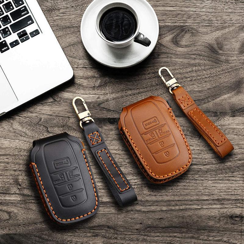 3W Toyota Sienna 2021-2024 4th Key Fob Cover Case Genuine Leather with Keychain Vehicles & Parts 3Wliners