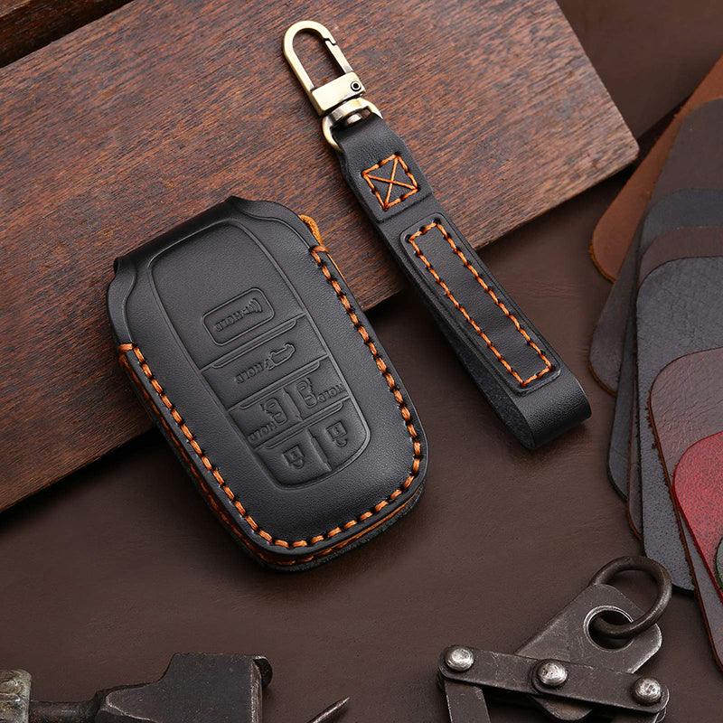 3W Toyota Sienna 2021-2024 4th Key Fob Cover Case Genuine Leather with Keychain Vehicles & Parts 3Wliners