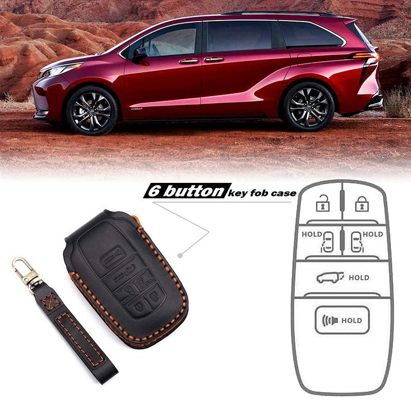 3W Toyota Sienna 2021-2024 4th Key Fob Cover Case Genuine Leather with Keychain Vehicles & Parts 3Wliners