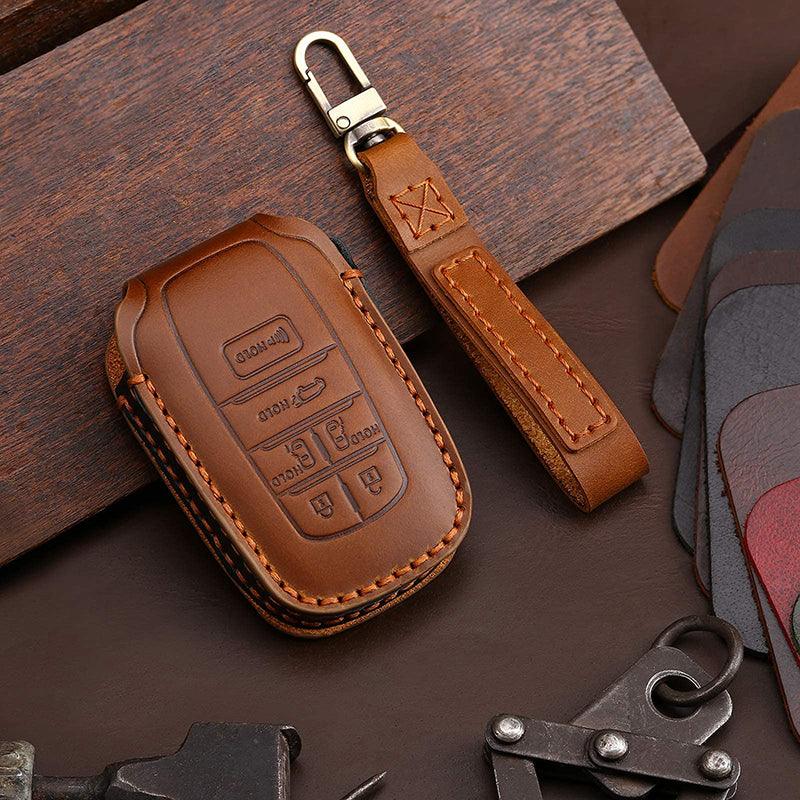 3W Toyota Sienna 2021-2024 4th Key Fob Cover Case Genuine Leather with Keychain Vehicles & Parts 3Wliners