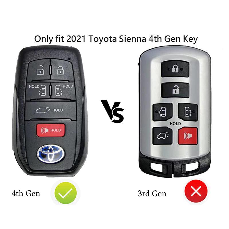 3W Toyota Sienna 2021-2024 4th Key Fob Cover Case Genuine Leather with Keychain Vehicles & Parts 3Wliners