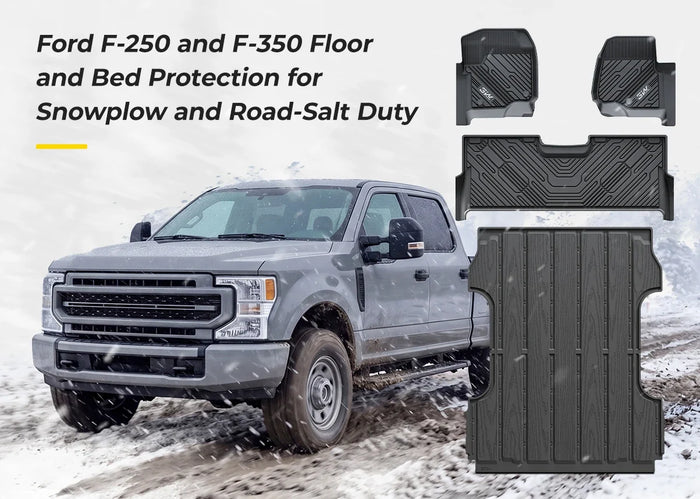 Ford F-250 and F-350 Floor and Bed Protection for Snowplow and Road-Salt Duty