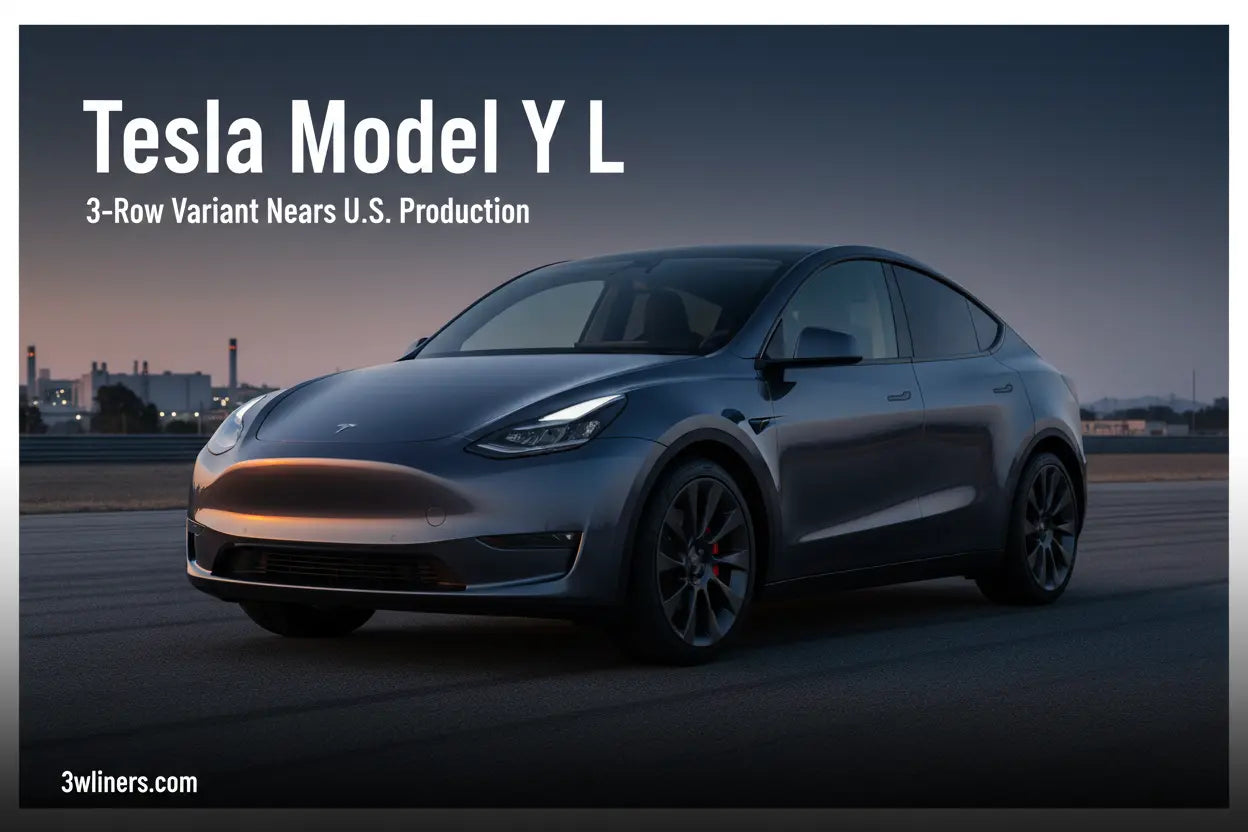 Tesla Model Y L Spotted at Fremont — 3-Row Variant Nears U.S. Production