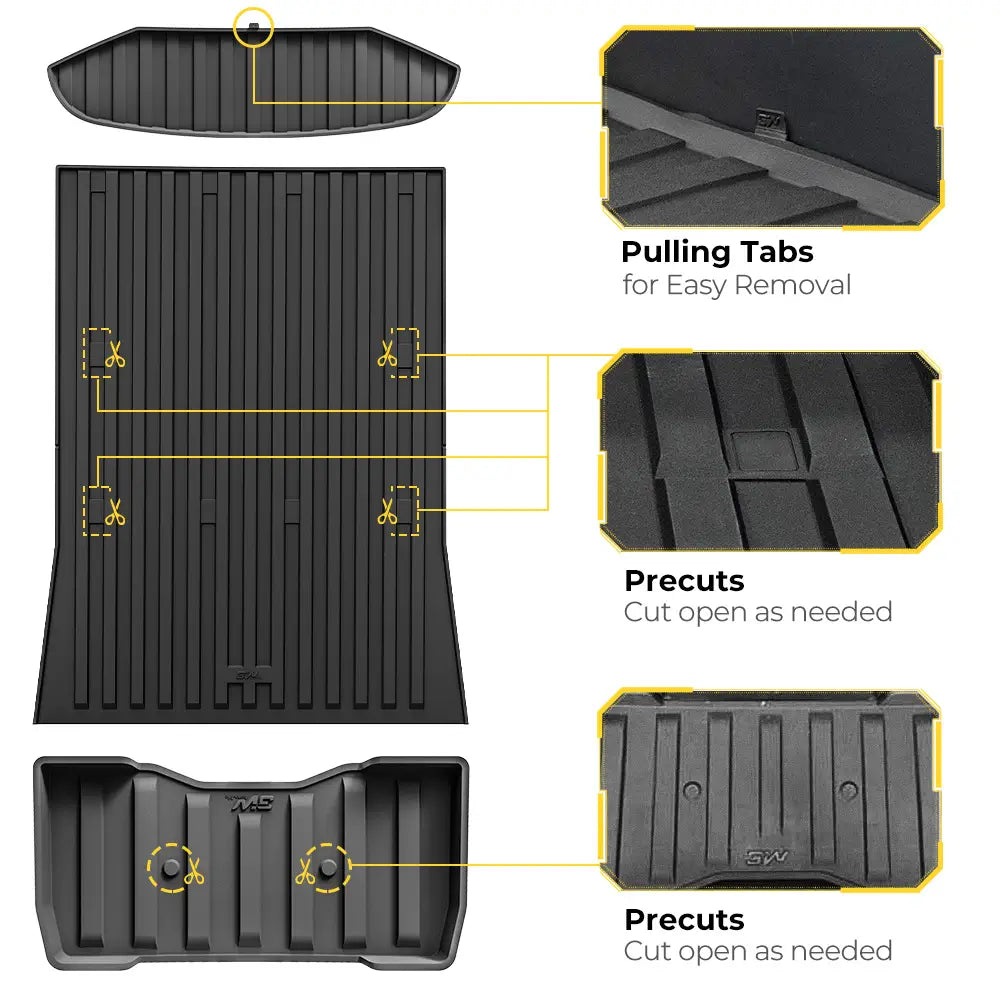 3W Tesla Cybertruck 2023 2024 Custom Floor Mats / Trunk Mats / Bed Mat Thorex™ All-Weather Protection - 3Wliners