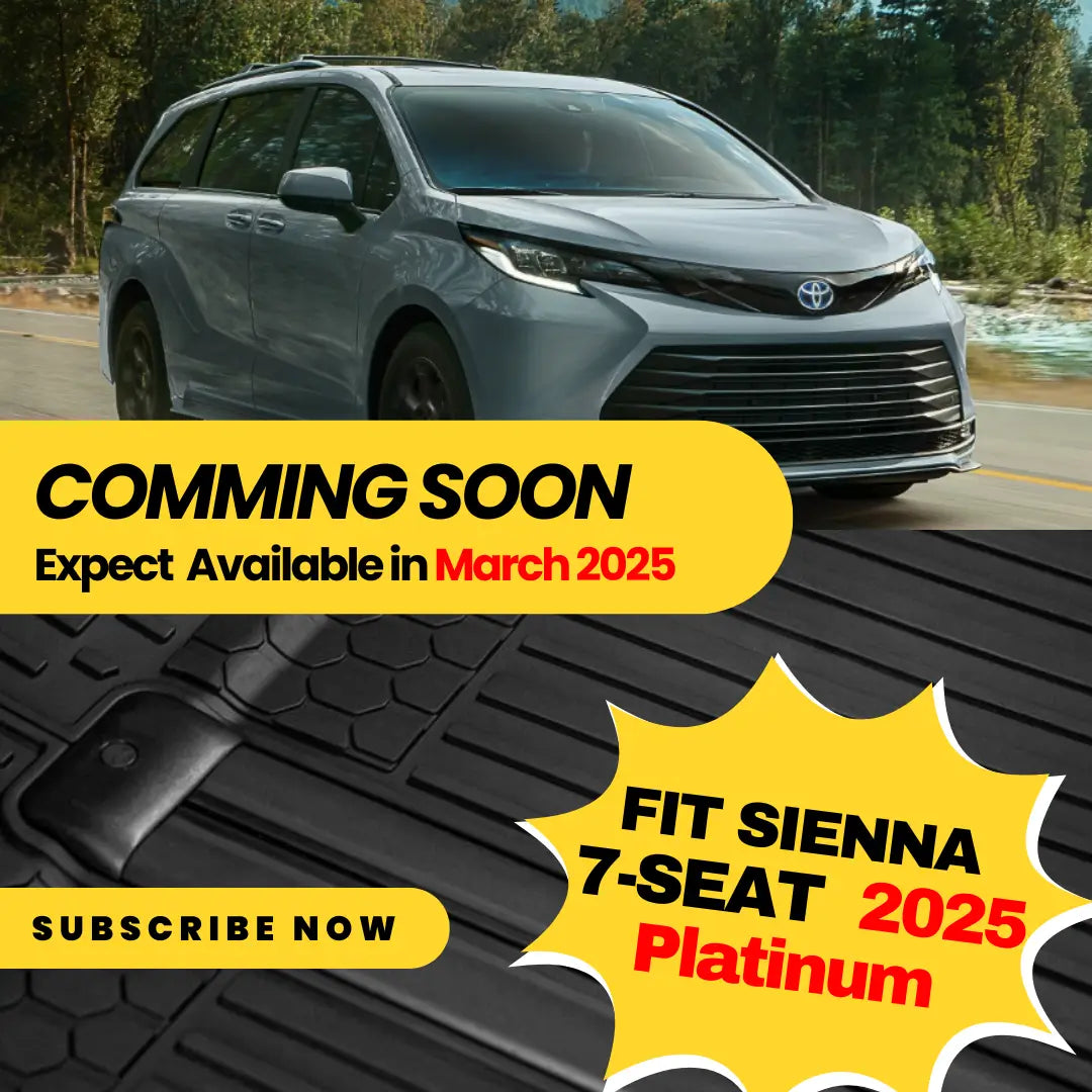 3W Toyota 2025 Sienna Platinum 7 Seat Custom Floor Mats / Trunk Mat - COMMING SOON Vehicles & Parts 3Wliners 2021-2025 Sienna 7 Seat Fit Platinum 1st&2nd&3rd Row+Trunk Mat