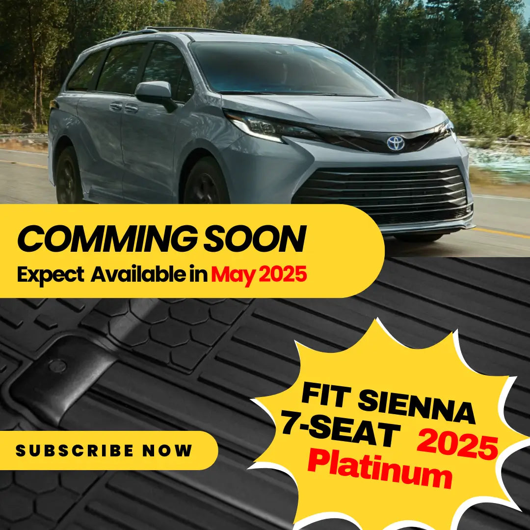 3W Toyota 2025 Sienna Platinum 7 Seat Custom Floor Mats / Trunk Mat - COMMING SOON