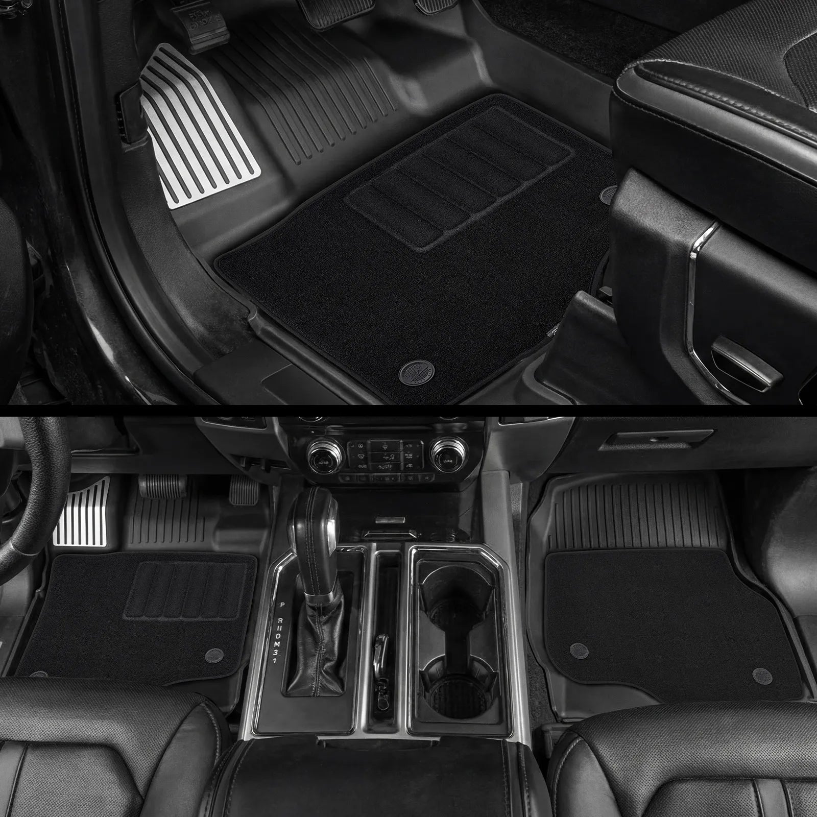 3W All-Weather Thorex™ Floor Mats Fit Ford F150 / F-150 Lightning SuperCrew Cab 2015-2026 (with Original Folding Under-Seat Storage Box) - 3Wliners