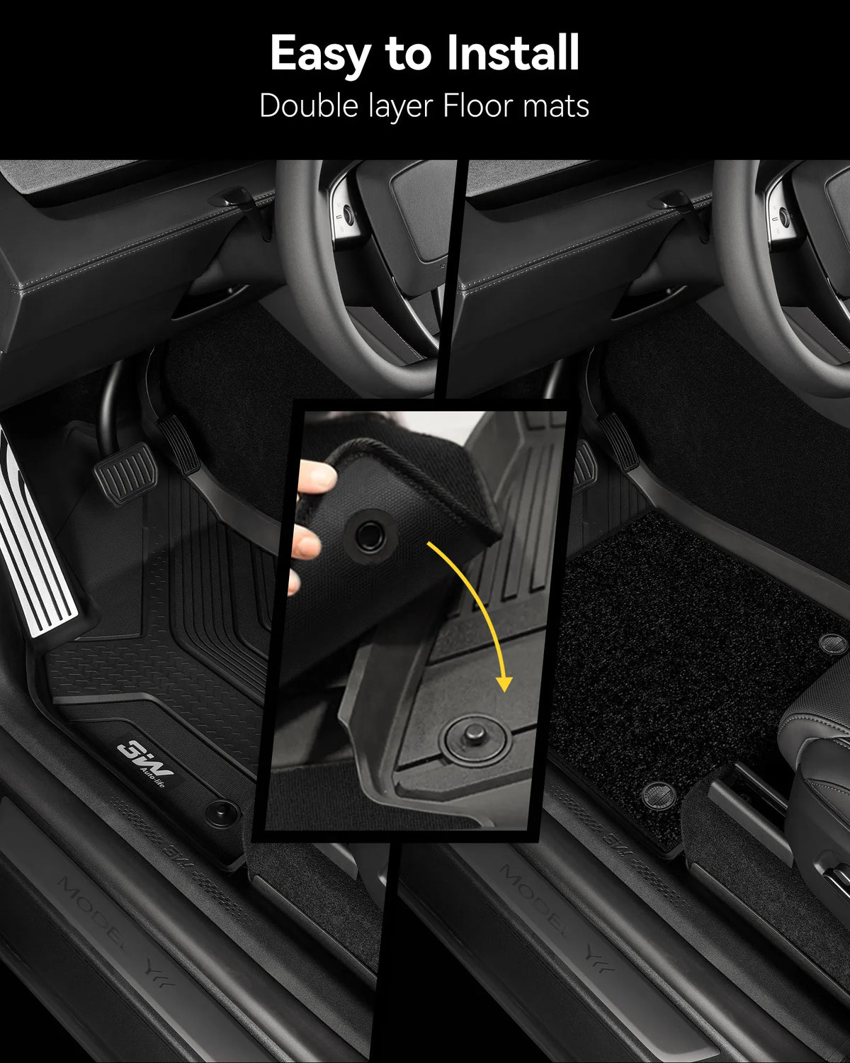 3W Tesla Model Y L 2026-2027 Custom Floor Mats Thorex™ All Weather Protection - 3Wliners