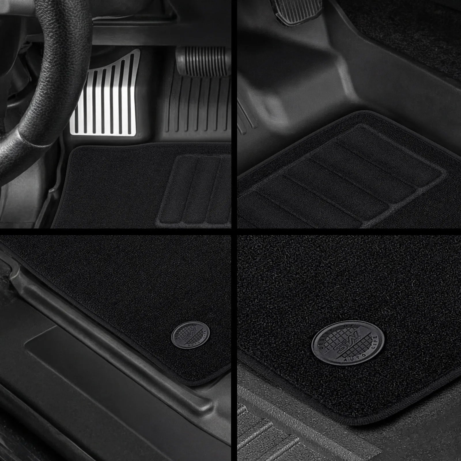 3W All-Weather Thorex™ Floor Mats Fit Ford F150 / F-150 Lightning SuperCrew Cab 2015-2026 (with Original Folding Under-Seat Storage Box) - 3Wliners