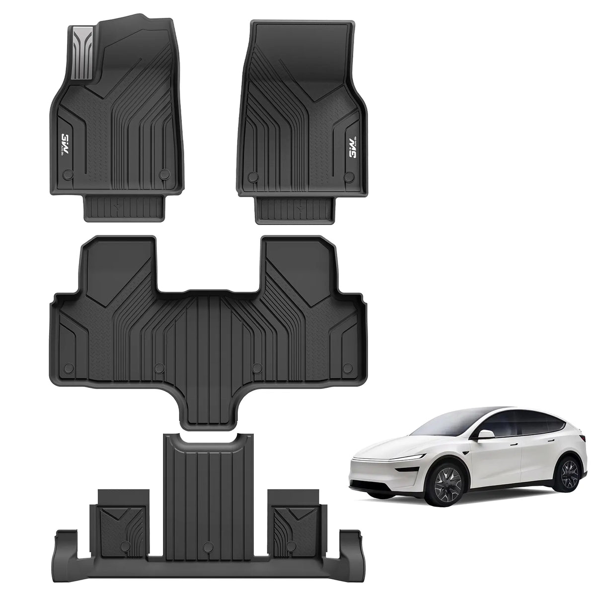 3W Tesla Model Y L 2026-2027 Custom Floor Mats Thorex™ All Weather Protection - 3Wliners