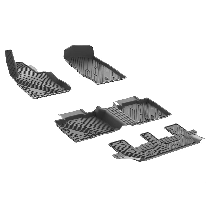 3W Ford Explorer 2020-2024 Floor Mats 7-Seat (Includes Hybrid) TPE Material & All-Weather Protection Vehicles & Parts 3Wliners   