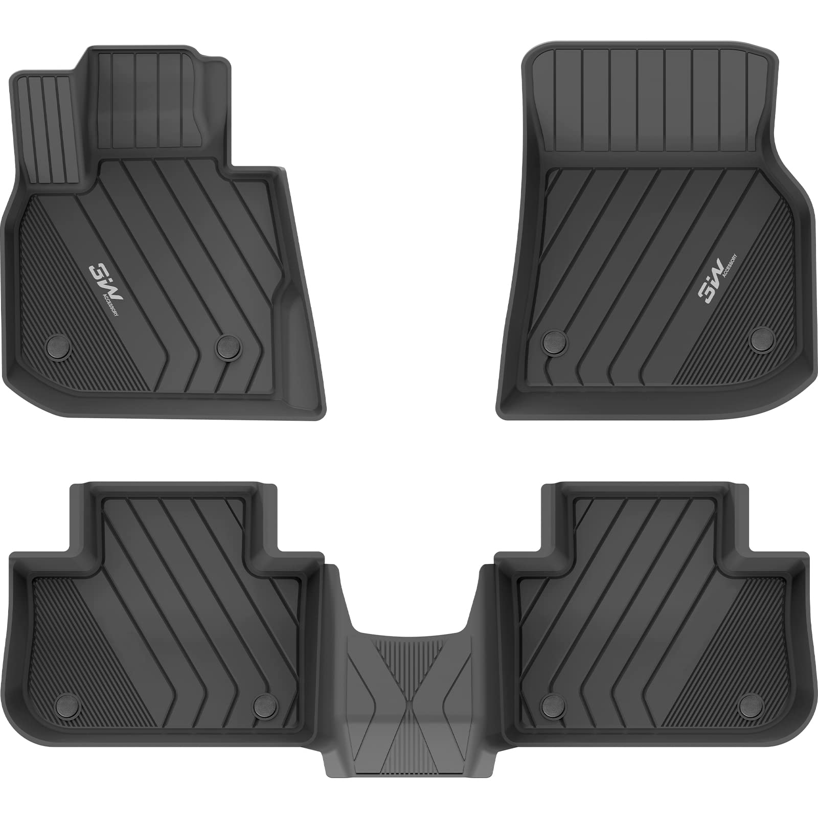 3W BMW 2019-2024 X4 M M40i xDrive30i Floor Mats & Cargo Mats TPE Material & All-Weather Protection Vehicles & Parts 3Wliners 2019-2024 X4 2019-2024 1st&2nd Row Mats