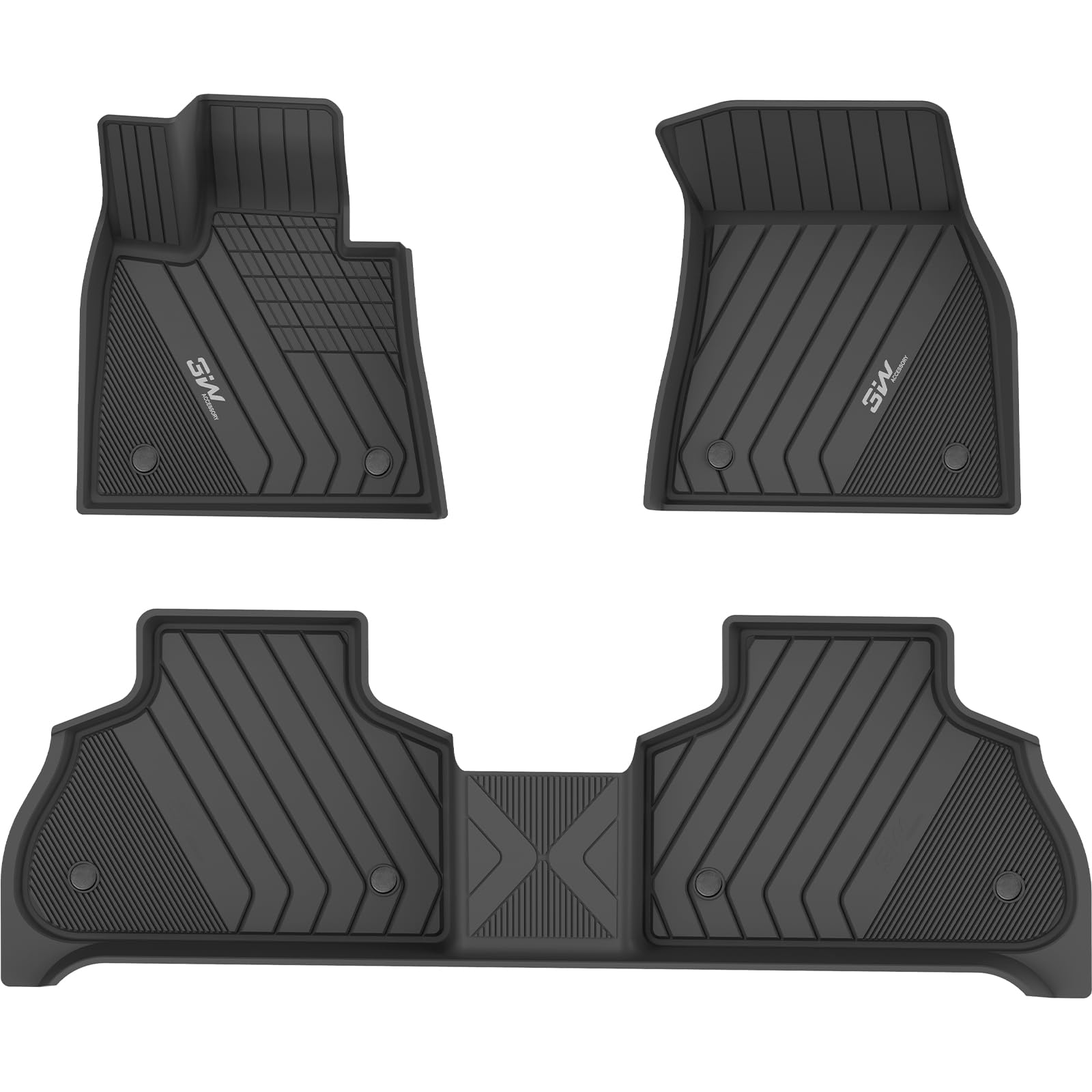 3W BMW X5 2019-2024 Custom Floor Mats / Trunk Mat TPE Material & All-Weather Protection Vehicles & Parts 3Wliners 2019-2024 X5 2019-2024 1st&2nd Row Mats