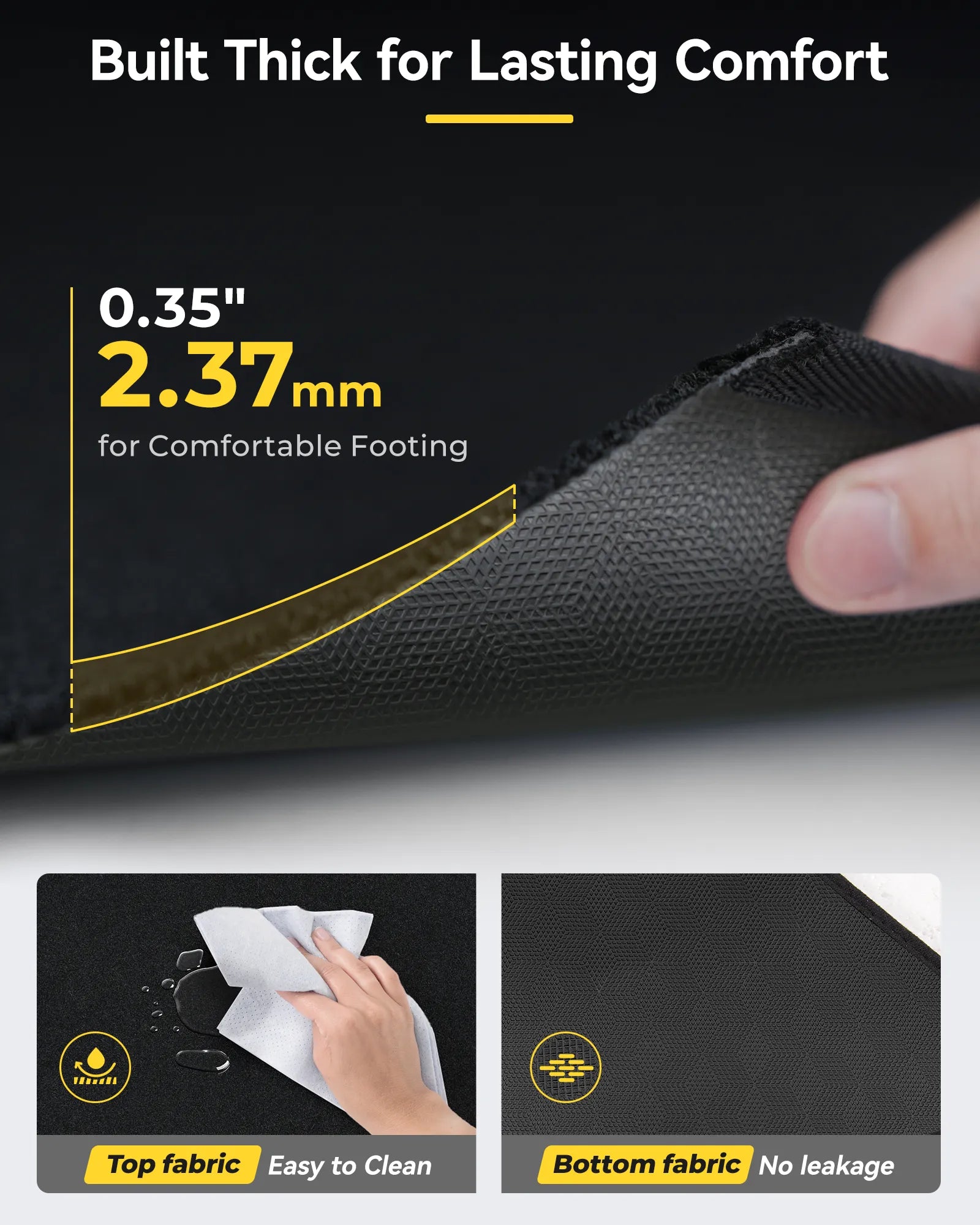 3W Custom Floor Mats for 2019-2026 Ram 2500/3500 Crew Cab with Bucket Seats (Not for PTO KIT Models & Only for Carpet Floor) Thorex™ All-Weather Protection - 3Wliners