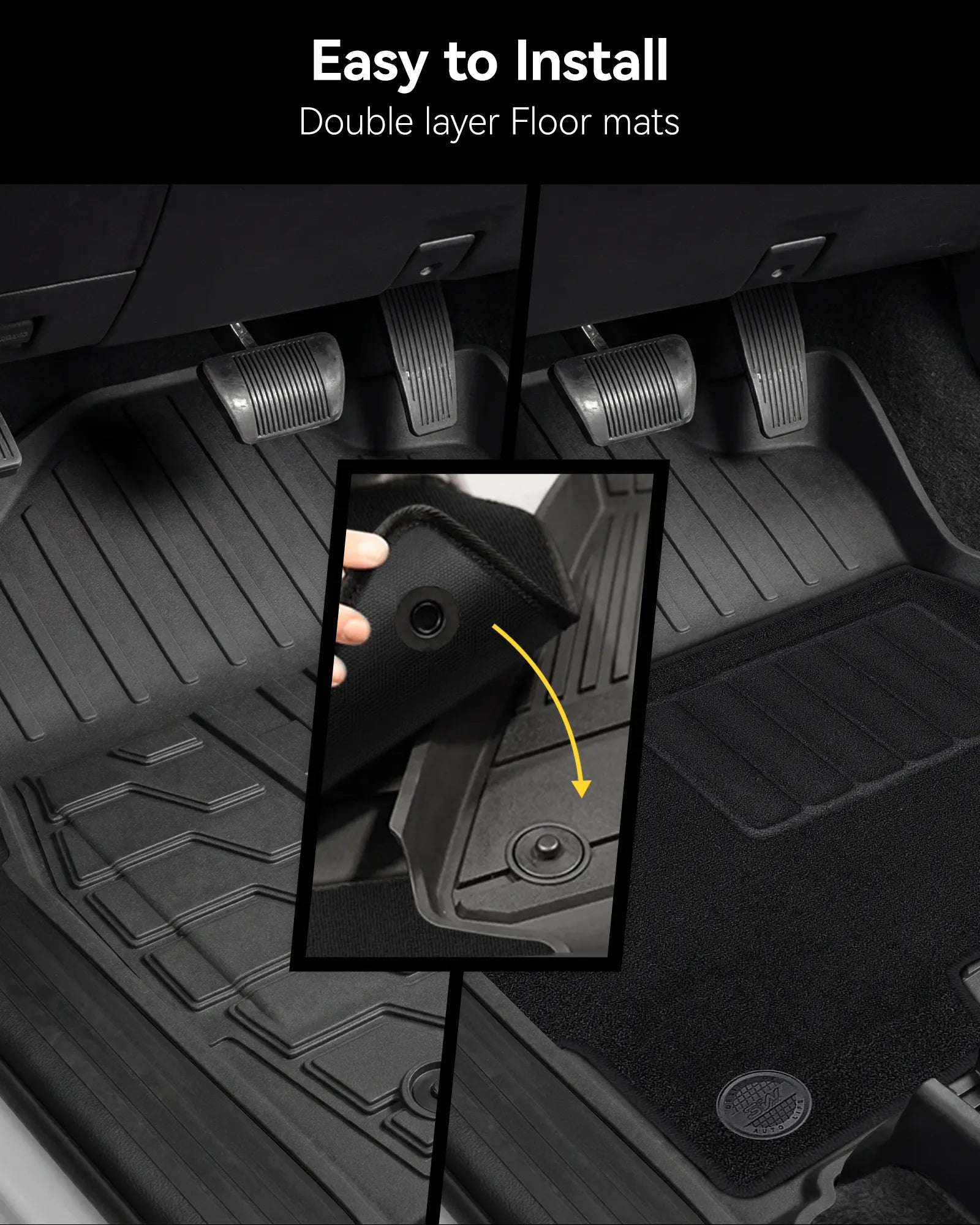 3W Custom Floor Mats for 2019-2026 Ram 2500/3500 Crew Cab with Bucket Seats (Not for PTO KIT Models & Only for Carpet Floor) Thorex™ All-Weather Protection - 3Wliners