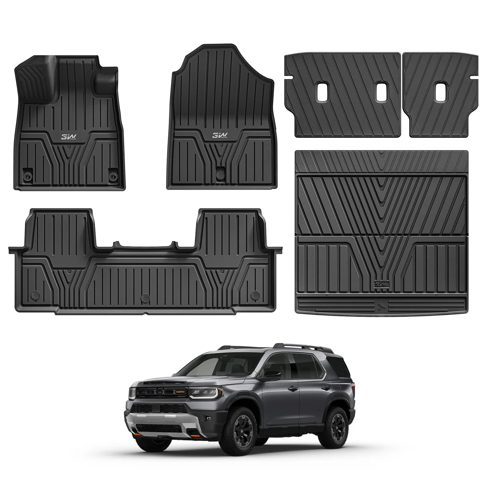 3W Honda Passport 2026 Floor Mats / Cargo Liner Custom Mats Thorex™ All-Weather Protection