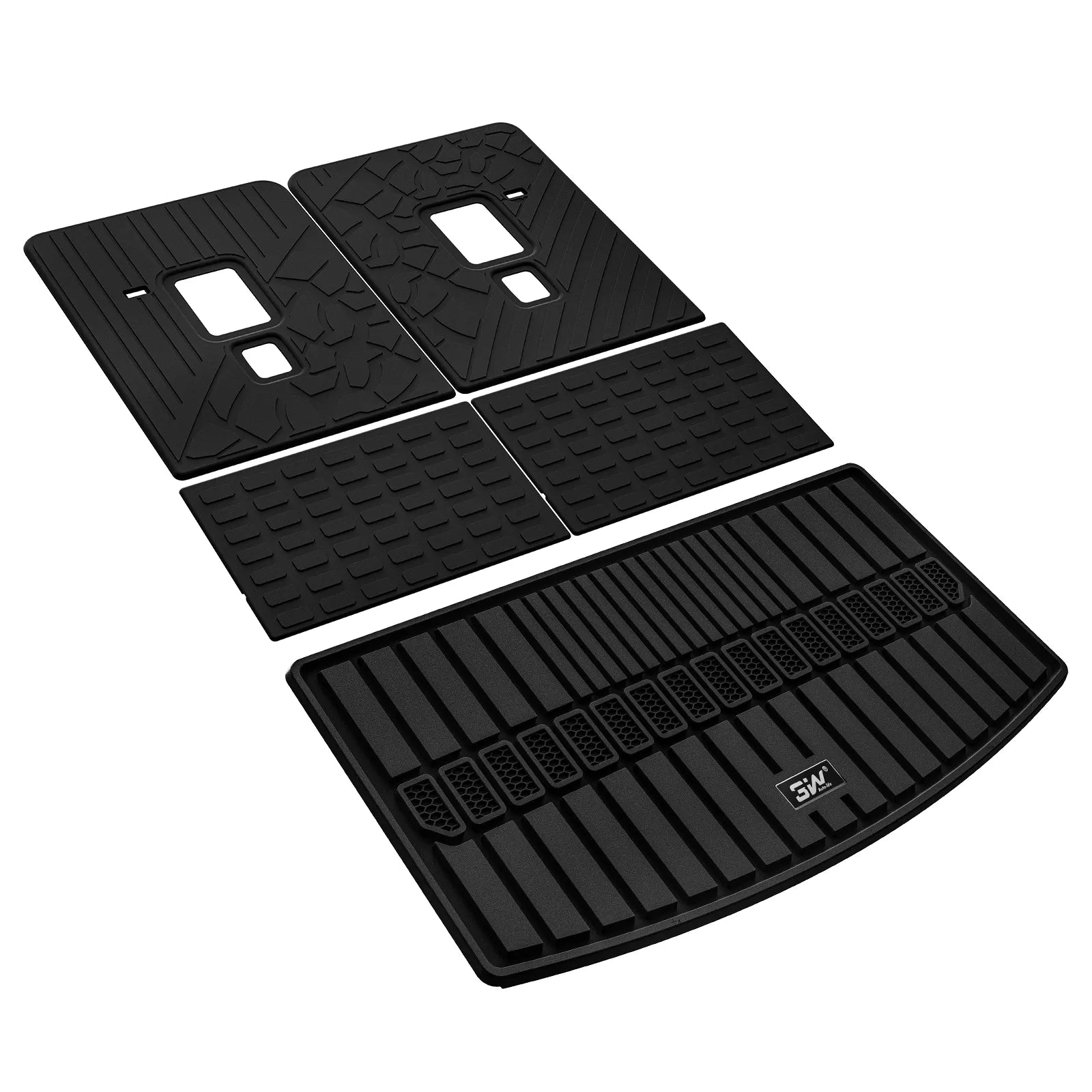 3W Jeep Grand Cherokee L 6 Seat 2021-2025 Custom Floor Mats / Trunk Mat Thorex™ All-Weather Protection
