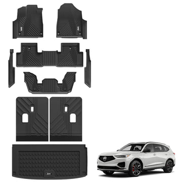 3W Acura MDX 2022-2025 Custom Floor Mats Backrest Mat Cargo Liner Thorex™ All-Weather Protection