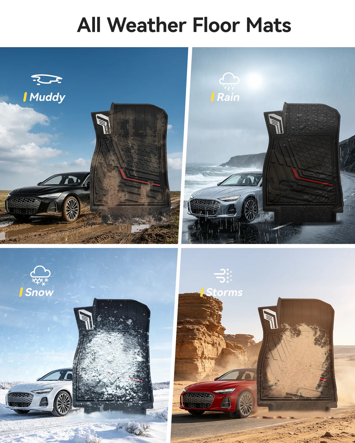 3W 2026-2027 Audi A6 Floor Mats | Thorex™ All Weather Protection (Not Fit PHEV)