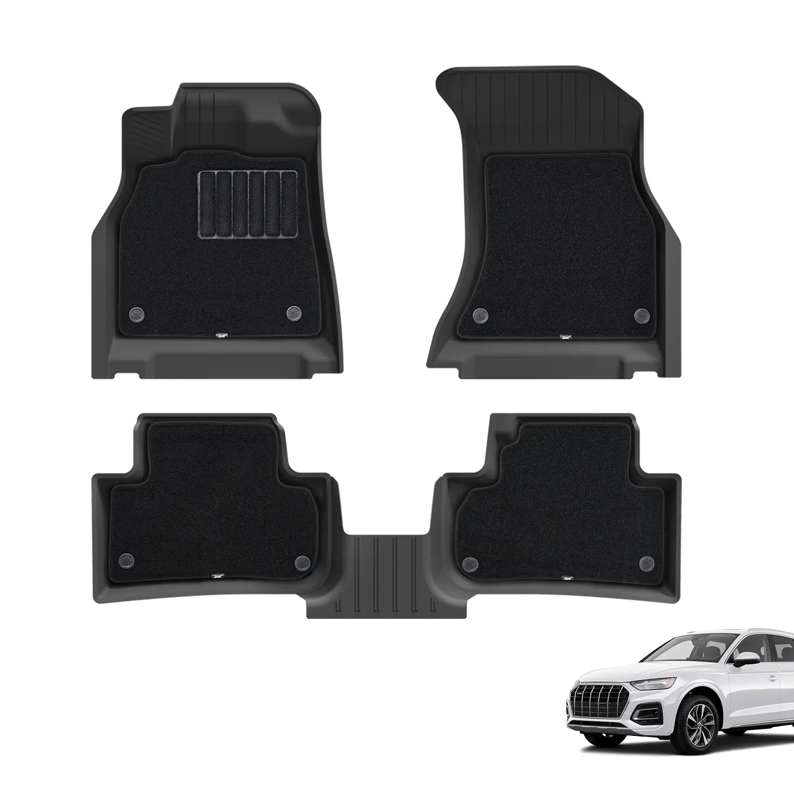 3W Audi Q5/SQ5 2018-2025 Custom Floor Mats Thorex™ All-Weather Protection - 3Wliners