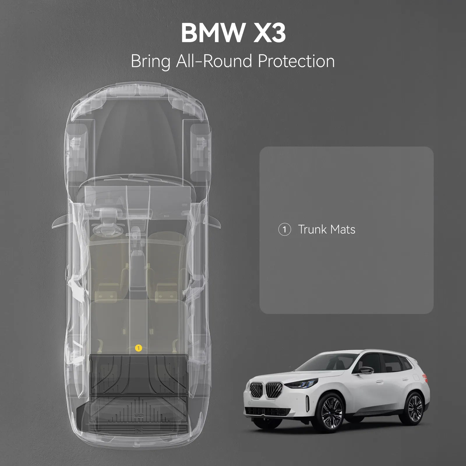 3W BMW X3 2025 2026 Floor Mats & Cargo Liner Full Set Thorex™ All-Weather Protection - 3Wliners
