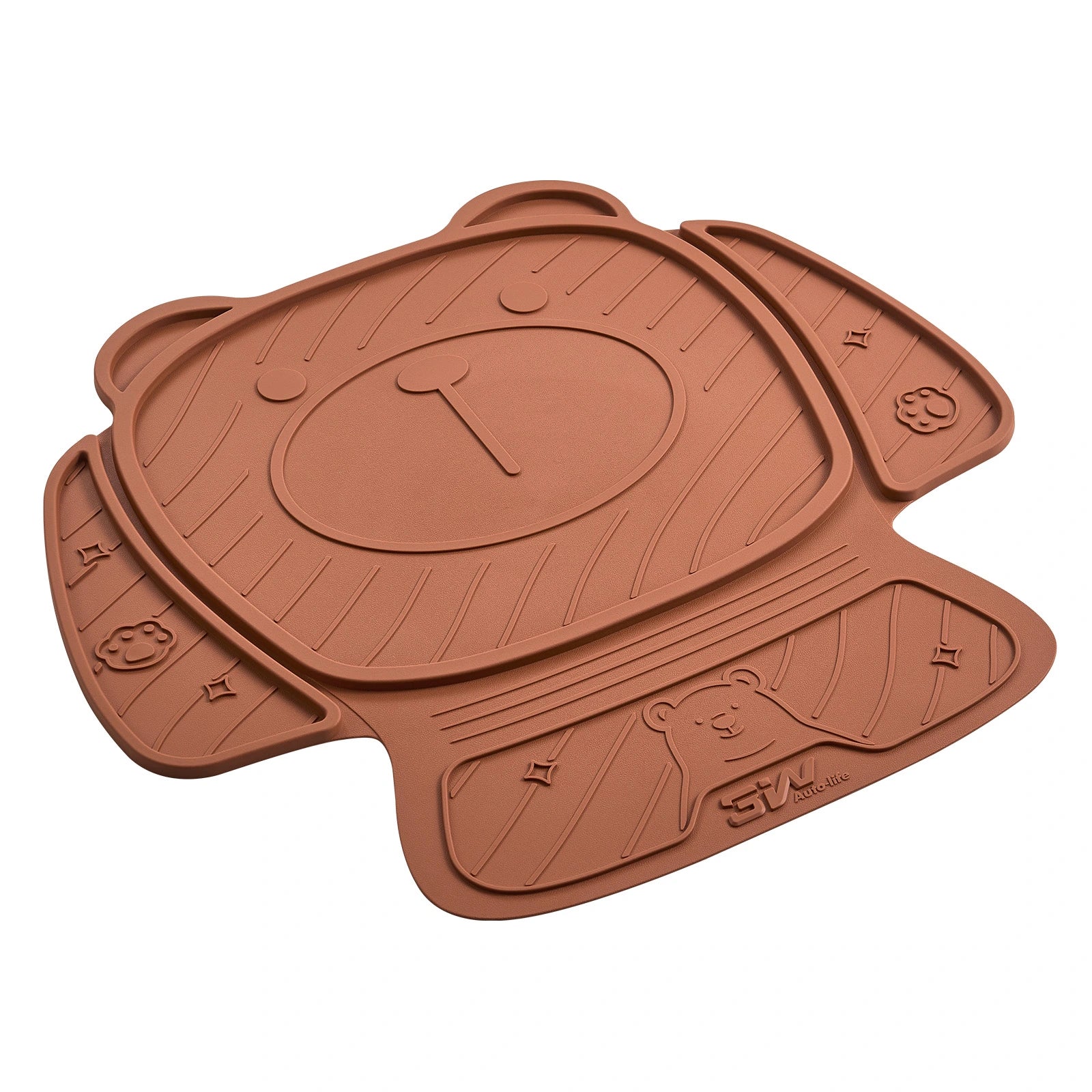 3W Car Seat Protector for Child car seat，TPE All Weather Heavy Duty Car Accessories, Applicable to All Models, Bear Baby Model, Black White Orange