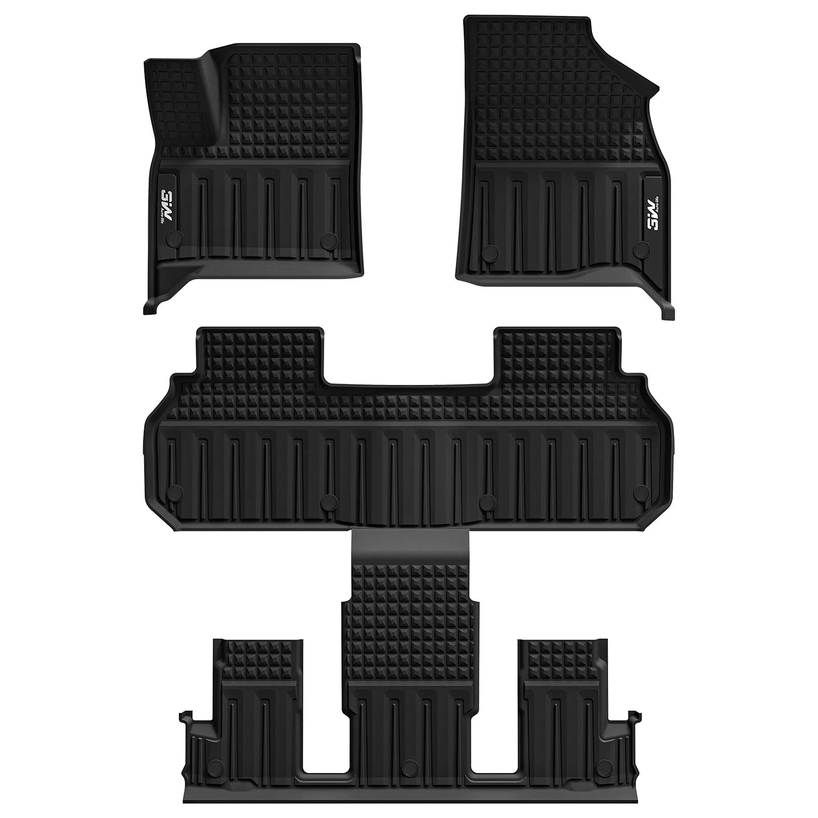 3W Floor Liners Fit Chevrolet Traverse/GMC Acadia/Acadia Denali 2024-2025 2026 /Buick Enclave 2025-2026 TPE Floor Mats All Weaather Protection