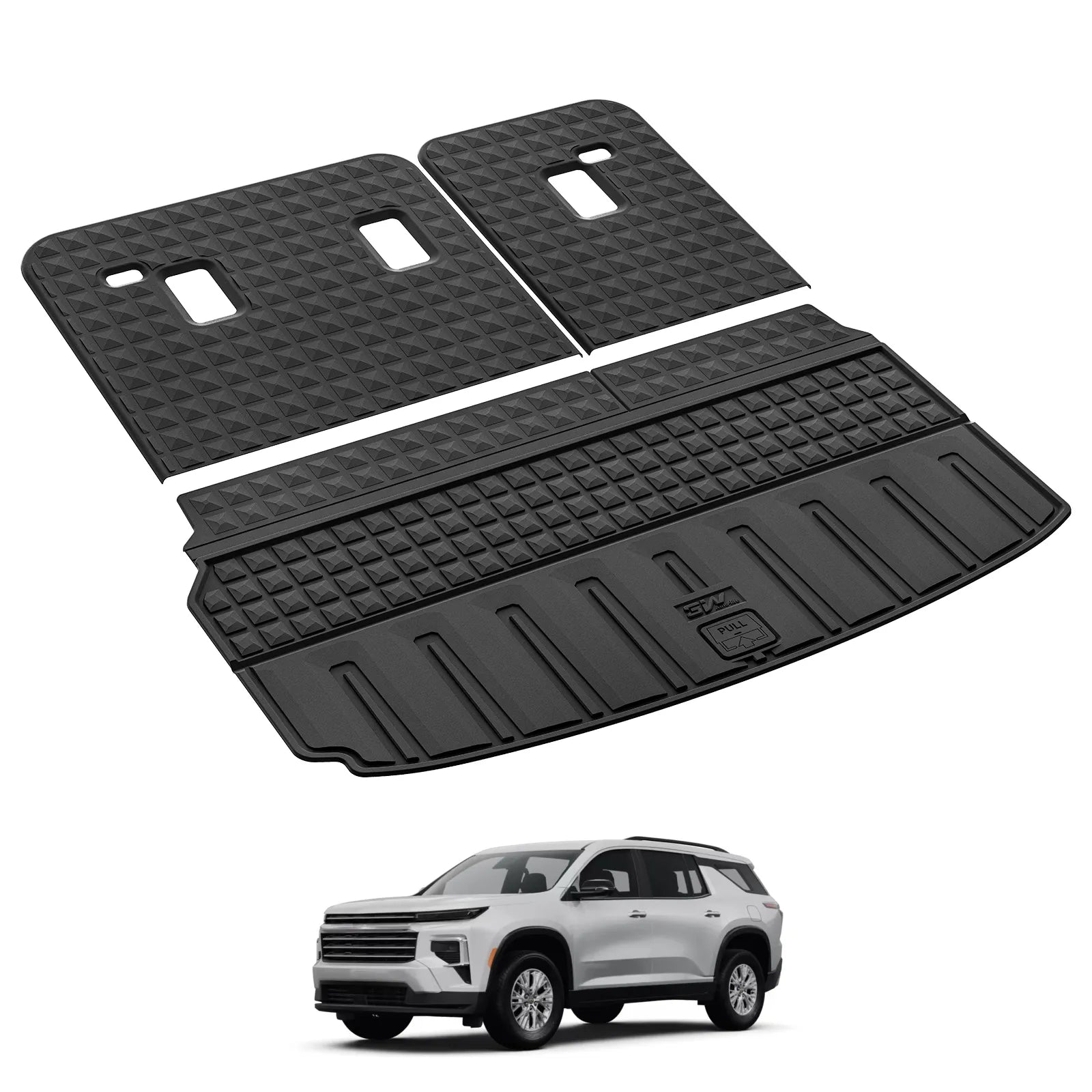 3W Cargo Liner Seat Back Protector Set Fit Chevrolet Traverse/GMC Acadia/Acadia Denali 2024-2025 2026 /Buick Enclave 2025-2026 All Weather Protection