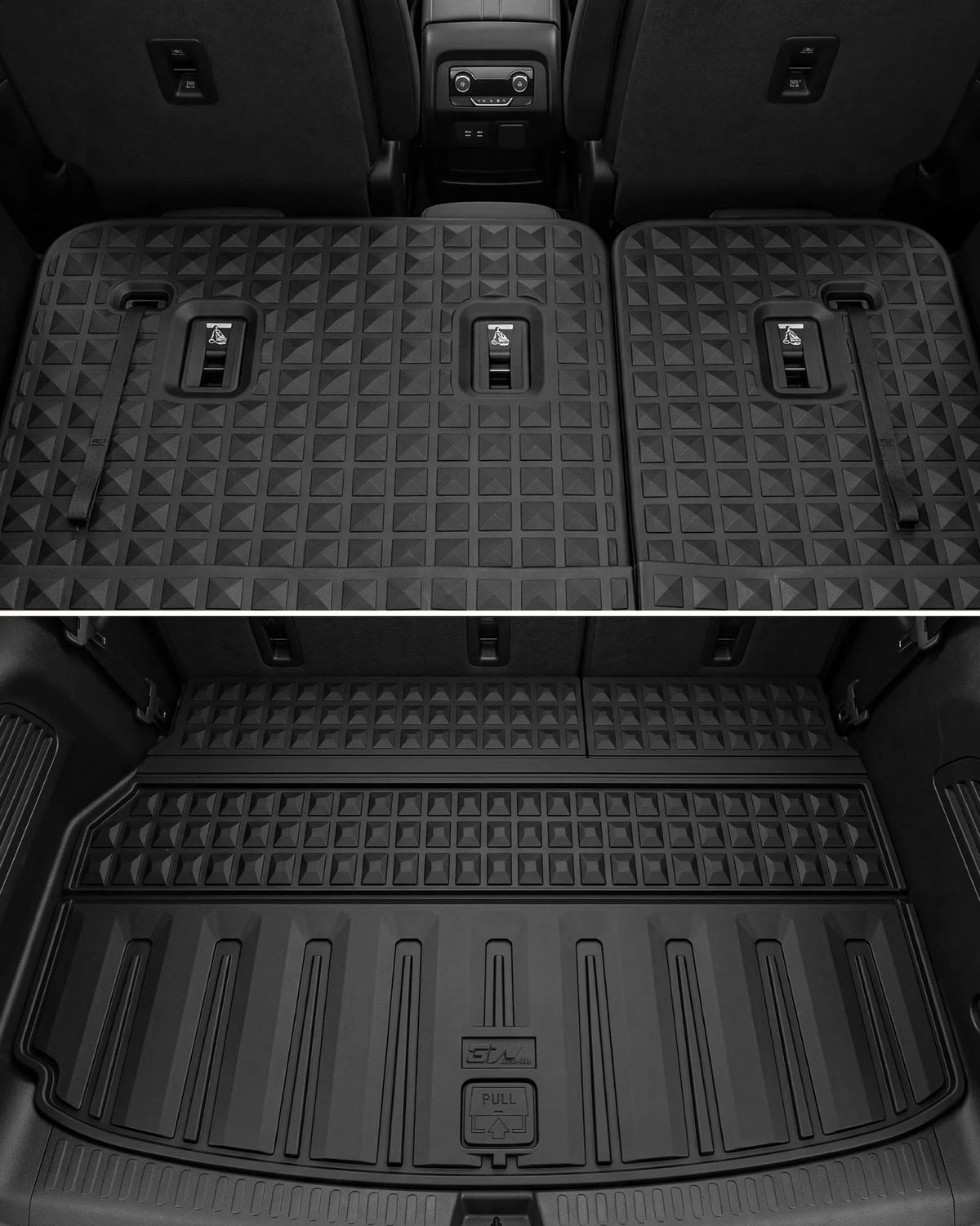 3W Floor Mats Cargo Liner Seat Back Protector Fit Chevrolet Traverse/GMC Acadia/Acadia Denali 2024-2025 2026 /Buick Enclave 2025-2026 Full Set All Weather Protection