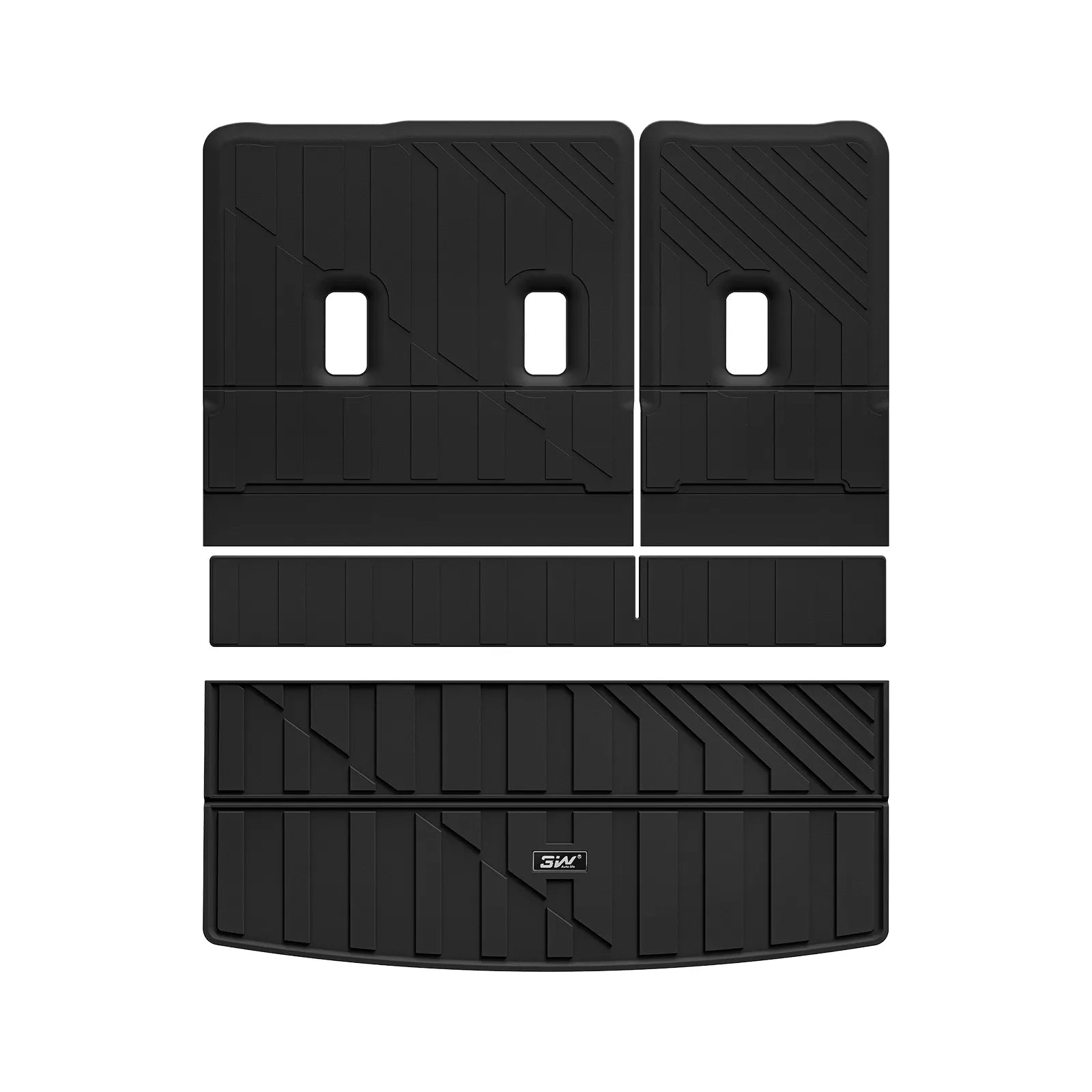 3W Cargo Liner & Seat Back Protector for 2021-2026 （Only 8 Seats） Chevrolet Chevy Tahoe/GMC Yukon(Not Fit Yukon XL)/Cadillac Escalade(Not Fit Escalade ESV),All Weather TPE Car Mats