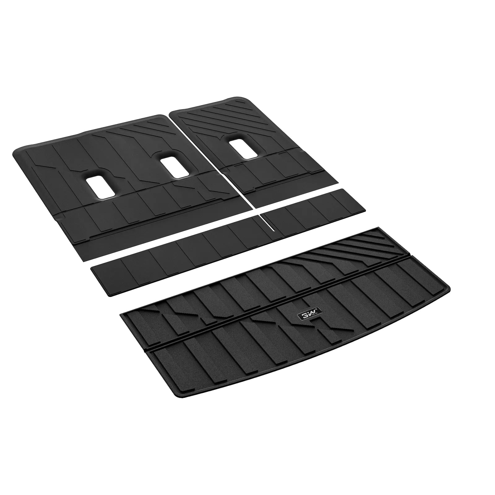 3W Cargo Liner & Seat Back Protector for 2021-2026 （Only 8 Seats） Chevrolet Chevy Tahoe/GMC Yukon(Not Fit Yukon XL)/Cadillac Escalade(Not Fit Escalade ESV),All Weather TPE Car Mats