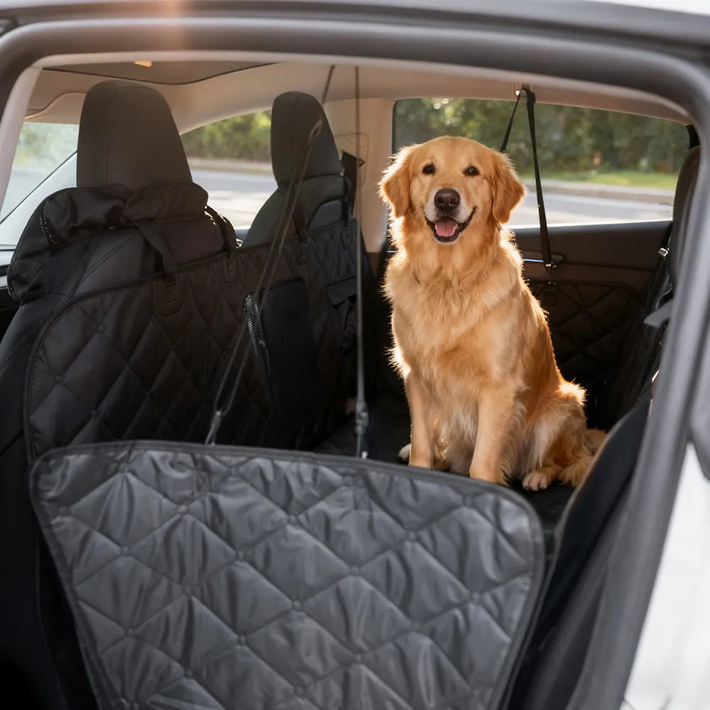 3W Dog Car Back Seat Cover Car Seat Protector Waterproof Non-Slip Rear Seat Cover fits for Most Cars Trucks SUVs Black