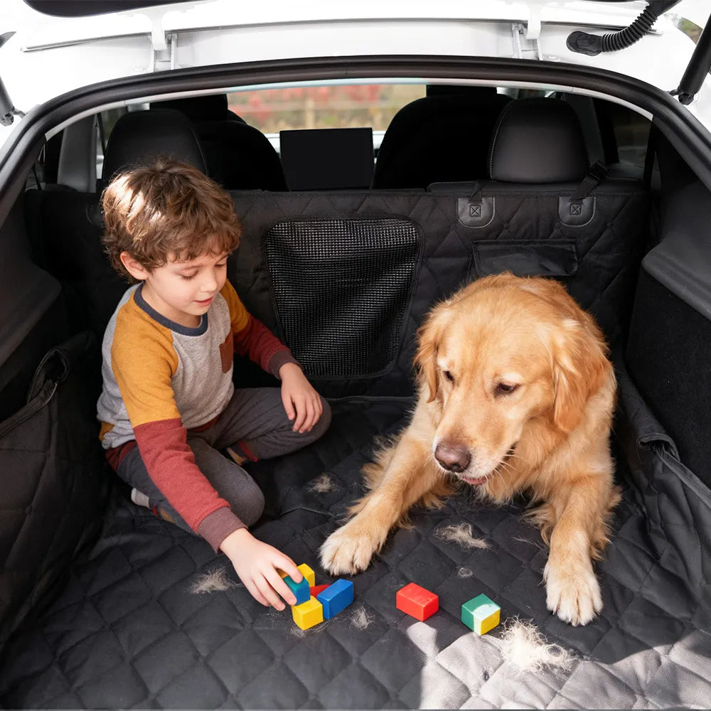 3W Dog Car Back Seat Cover Car Seat Protector Waterproof Non-Slip Rear Seat Cover fits for Most Cars Trucks SUVs Black