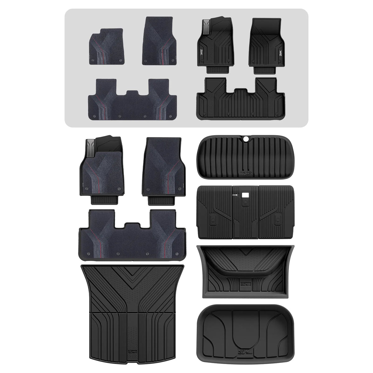 3W Floor Mats / Trunk Mat for Tesla Model Y Juniper 2025-2026  All Weather Protection Floor Mats Trunk Mat Back Seat Cover Set Full Protcetion