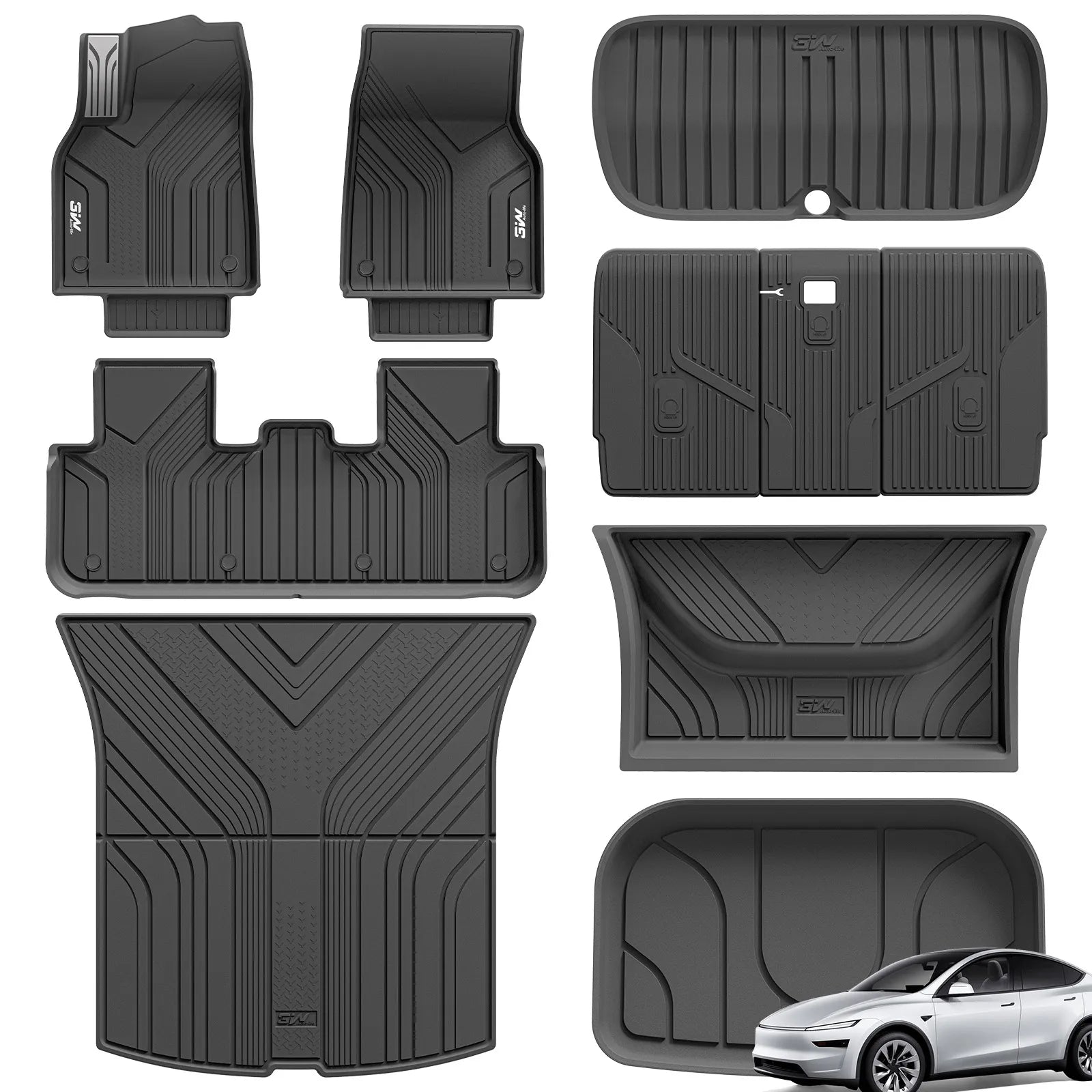 thumbnail image 2 of YonMeoo All-Weather TPE Floor Mats Full Set For 2025-2026 Tesla Model Y Juniper (5-Seat) - Includes Trunk & Frunk Liners 2 of 11
